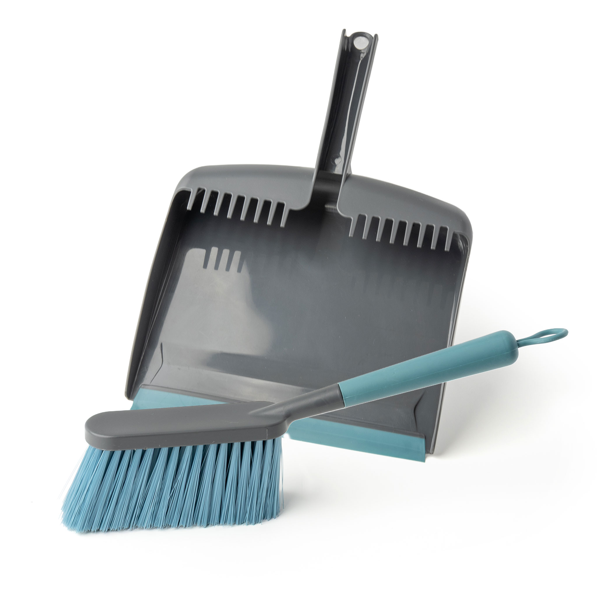 Reinigungsset mit Besen Kehrschaufel Spülbürsten und Flitsche - 6-teilig - Universal Kehrschaufel und Reinigungsbürsten Set