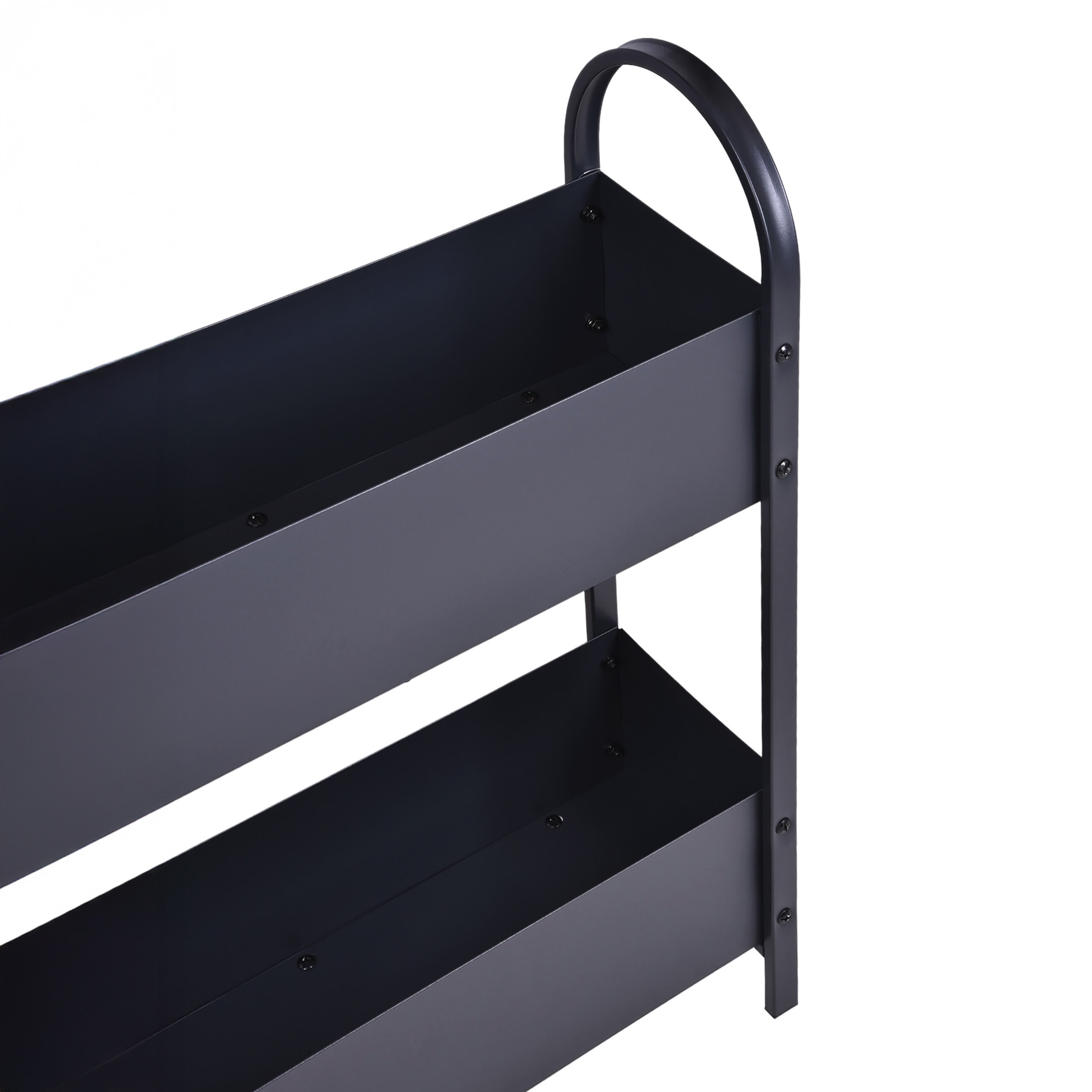 Metall Etagen Hochbeet anthrazit pulverbeschichtet - 60 x 22 cm - Frühbeet aus Eisen dunkelgrau mit 2 Pflanzkästen