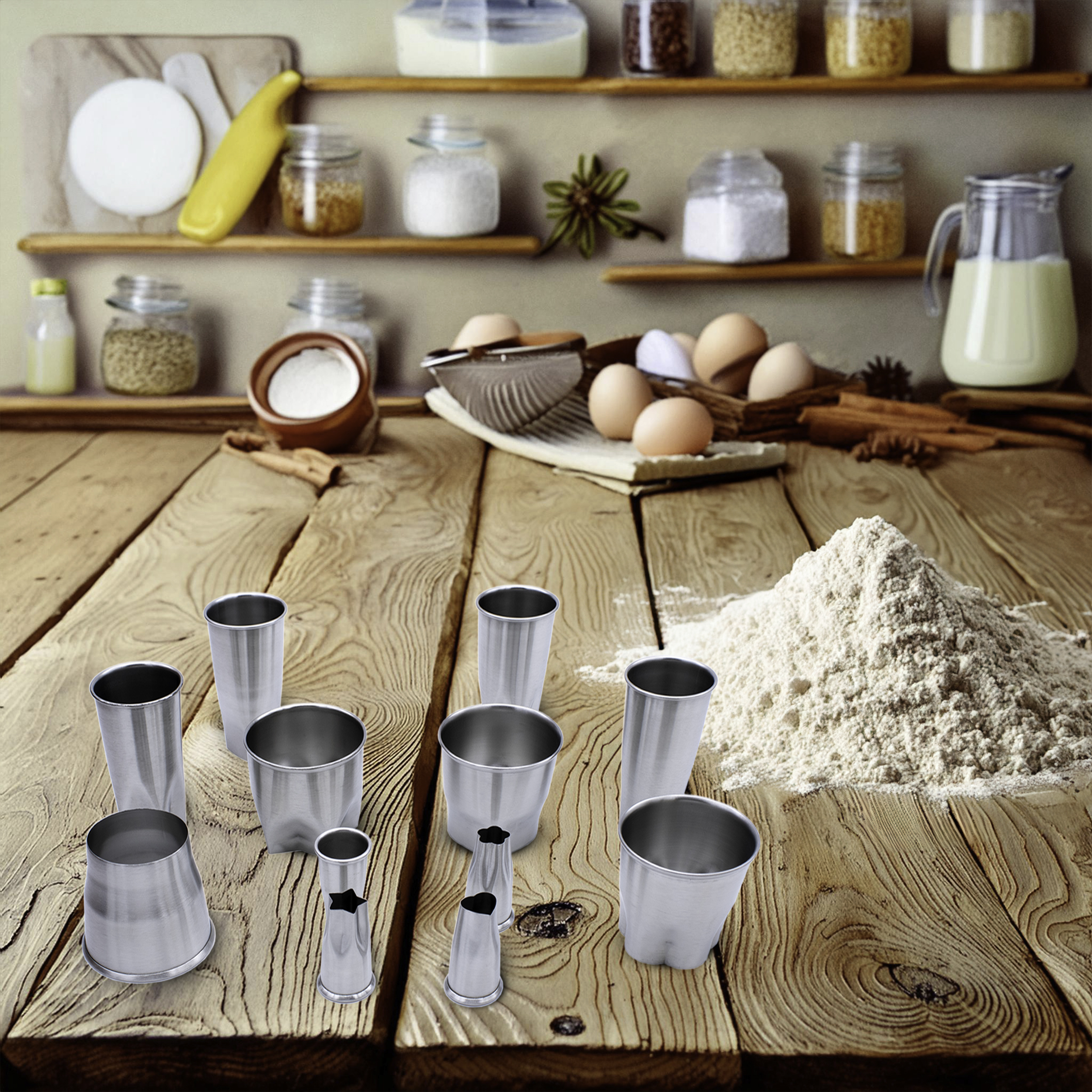 Edelstahl Plätzchen Ausstechform silber - 12er Set