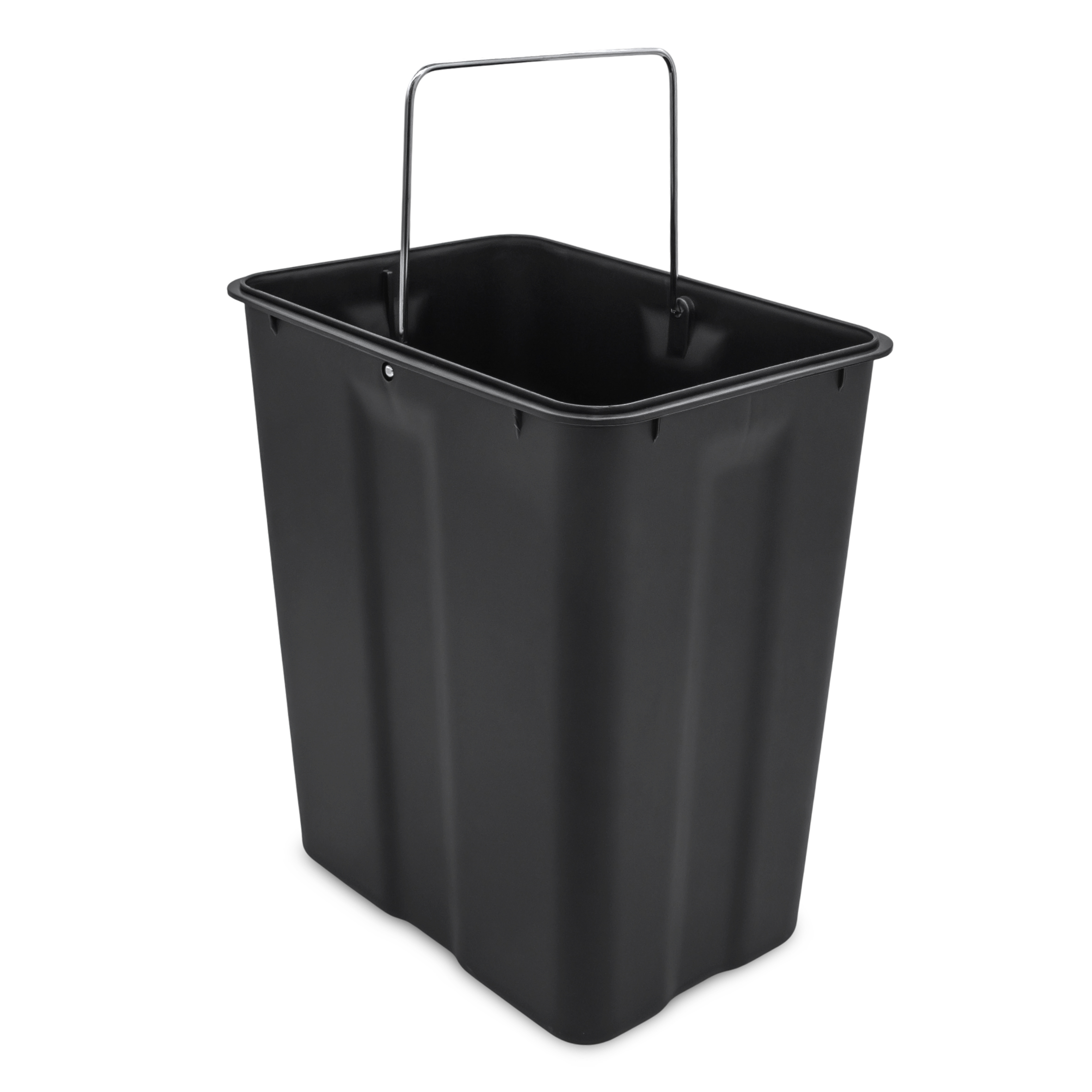 Edelstahl Tretmülleimer eckig schwarz matt 44 x 33 cm mit Deckel - 20 L - Metall Mülleimer mit Fußpedal und entnehmbarem Inneneimer