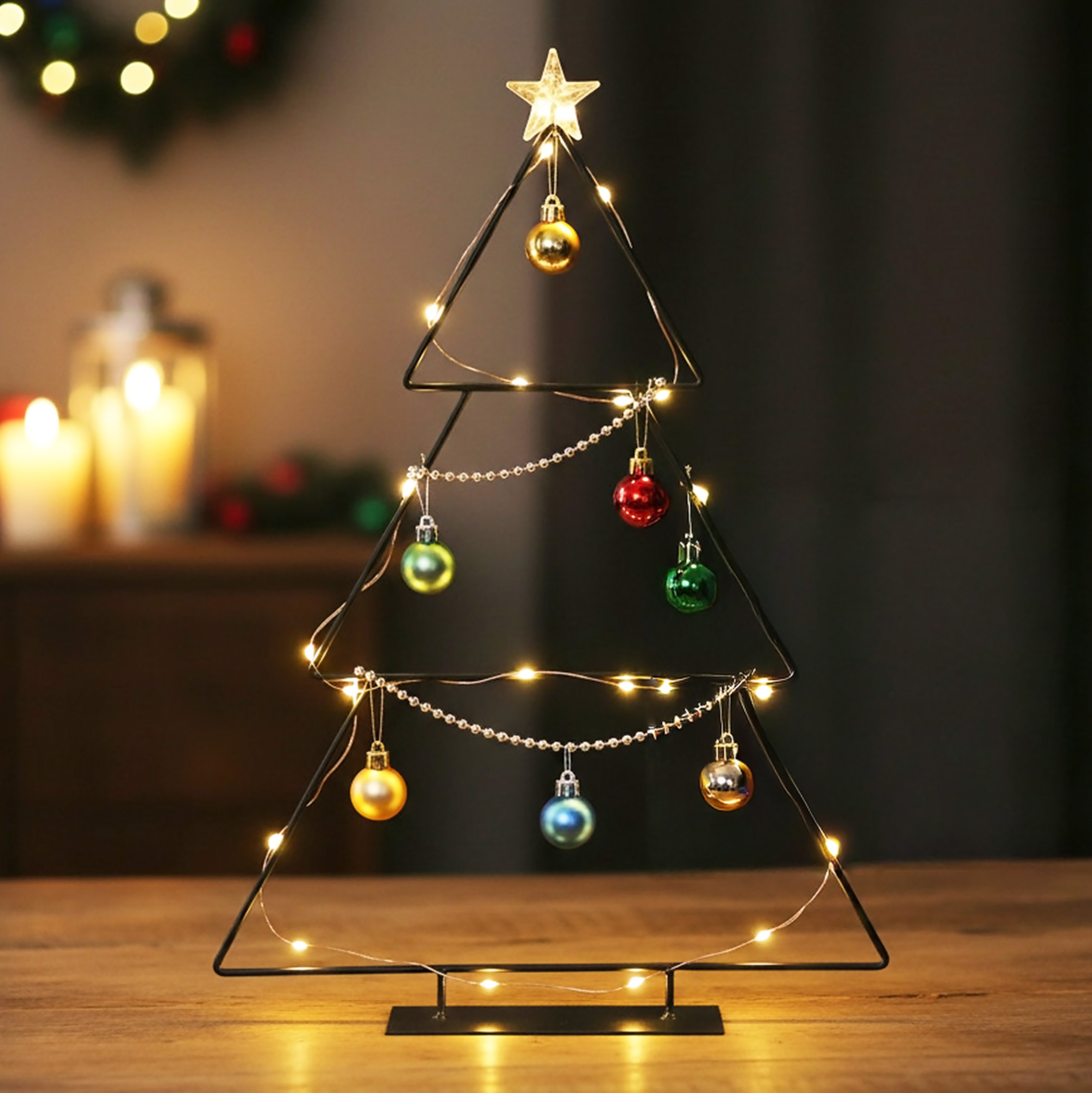 Metall Tannenbaum schwarz - 41 cm - Weihnachts Deko Ständer für Zierschmuck