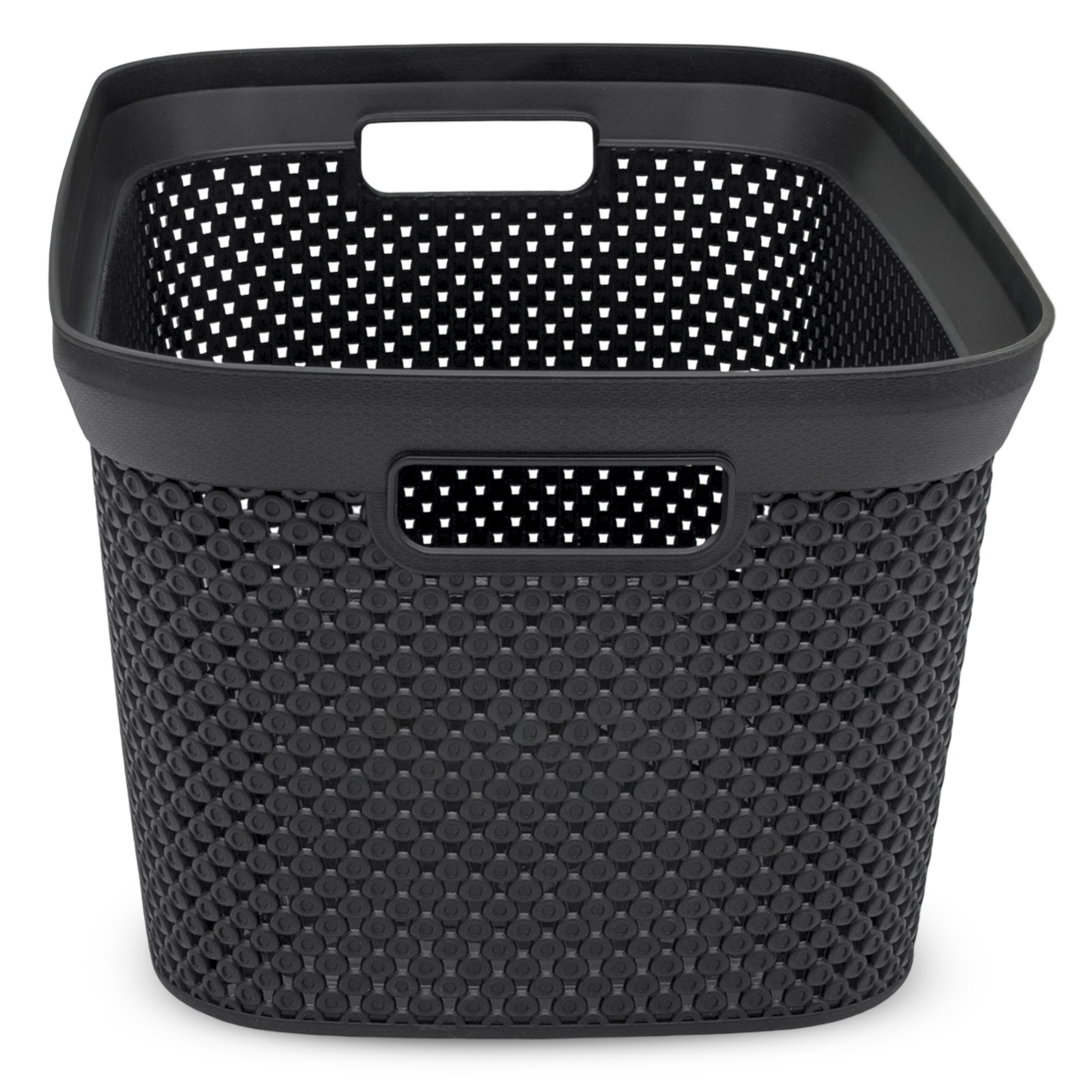 Wäschekorb schwarz 54 x 33 cm - 35 L - Kunststoff Tragekorb mit Griffen