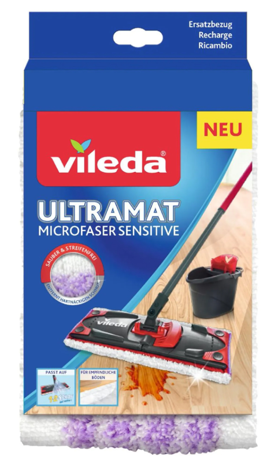 Videla UltraMat Microfaser Sensitive Ersatzbezug - Standard oder XL - Wischbezug für empfindliche Böden
