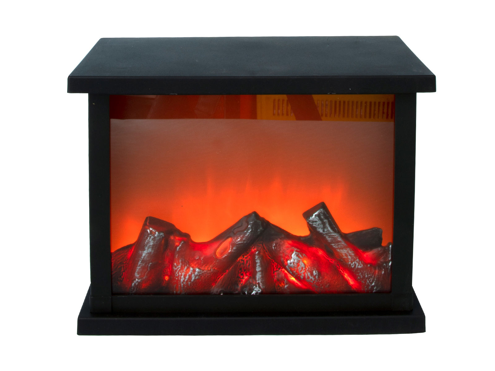 LED Kamin Laterne mit Timer - 27 x 21 cm - Künstliches Kamin Feuer mit tanzenden Flammen