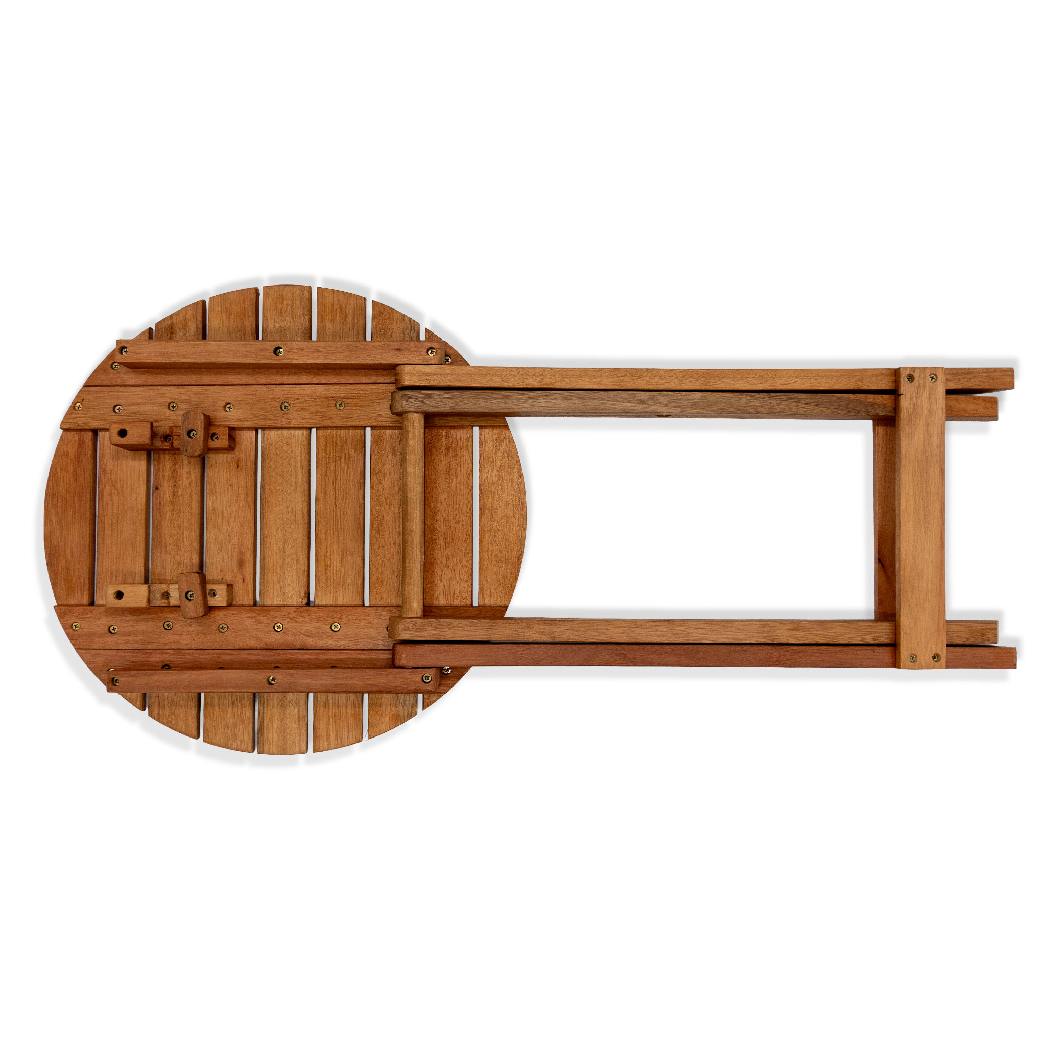 Eukalyptus Gartentisch rund - 50 x 45 cm - robuster Holz Klapptisch