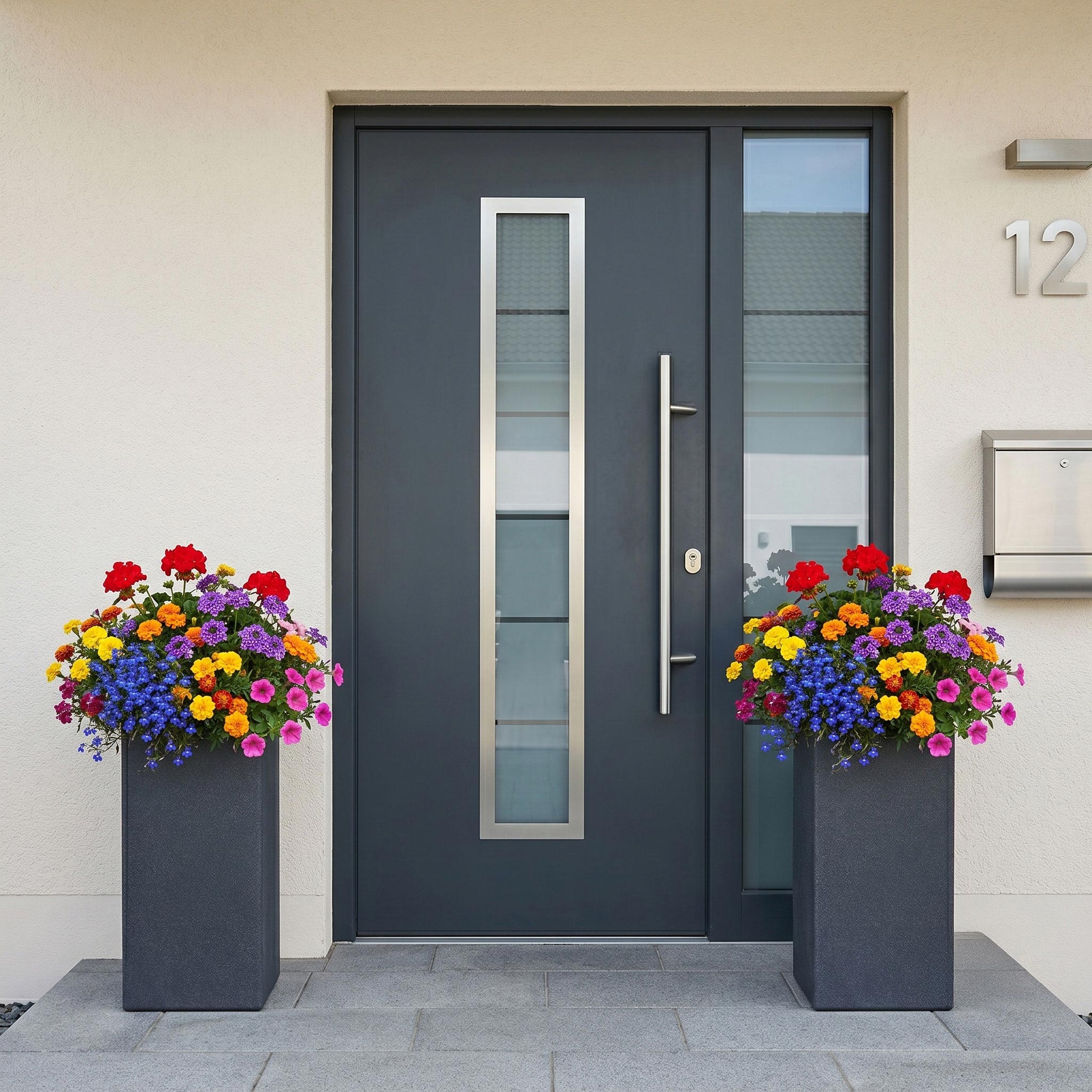Kunststoff Pflanzsäule in anthrazit ca. 80 cm x 30 cm x 30 cm