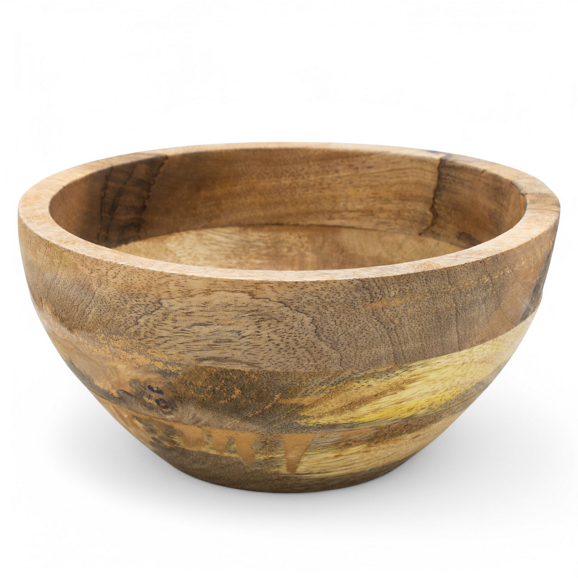 Mango Deko Schale natur - 20 cm - Holz Obst Teller rund