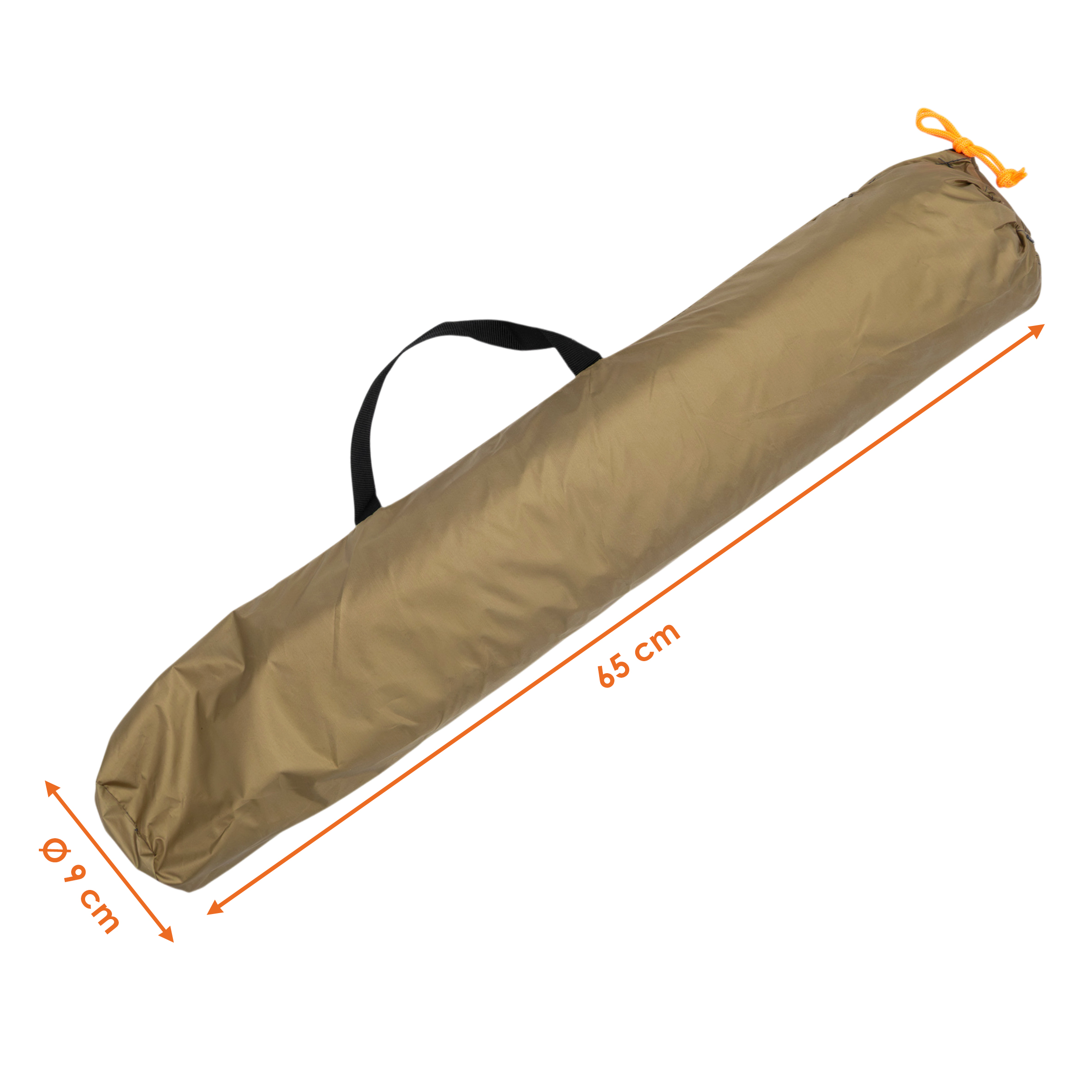 Camping Zeltplane braun zum aufspannen - 300 x 300 cm - Tarp ultraleicht inklusive Hering und Spannseile