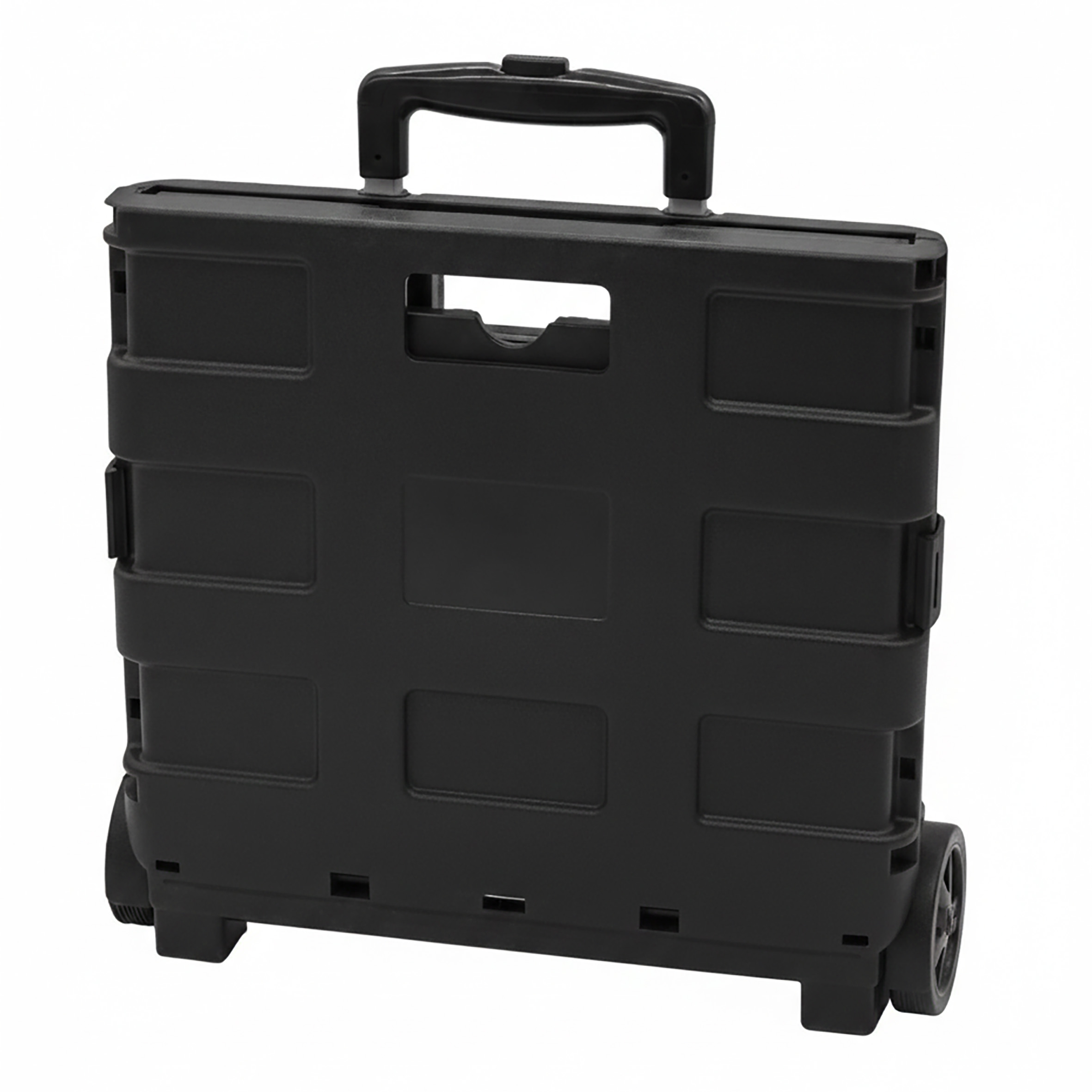 Einkaufstrolley schwarz klappbar mit Rollen bis 18 kg - 30 L - Einkaufskorb fahrbar mit Aluminium Teleskopgriff