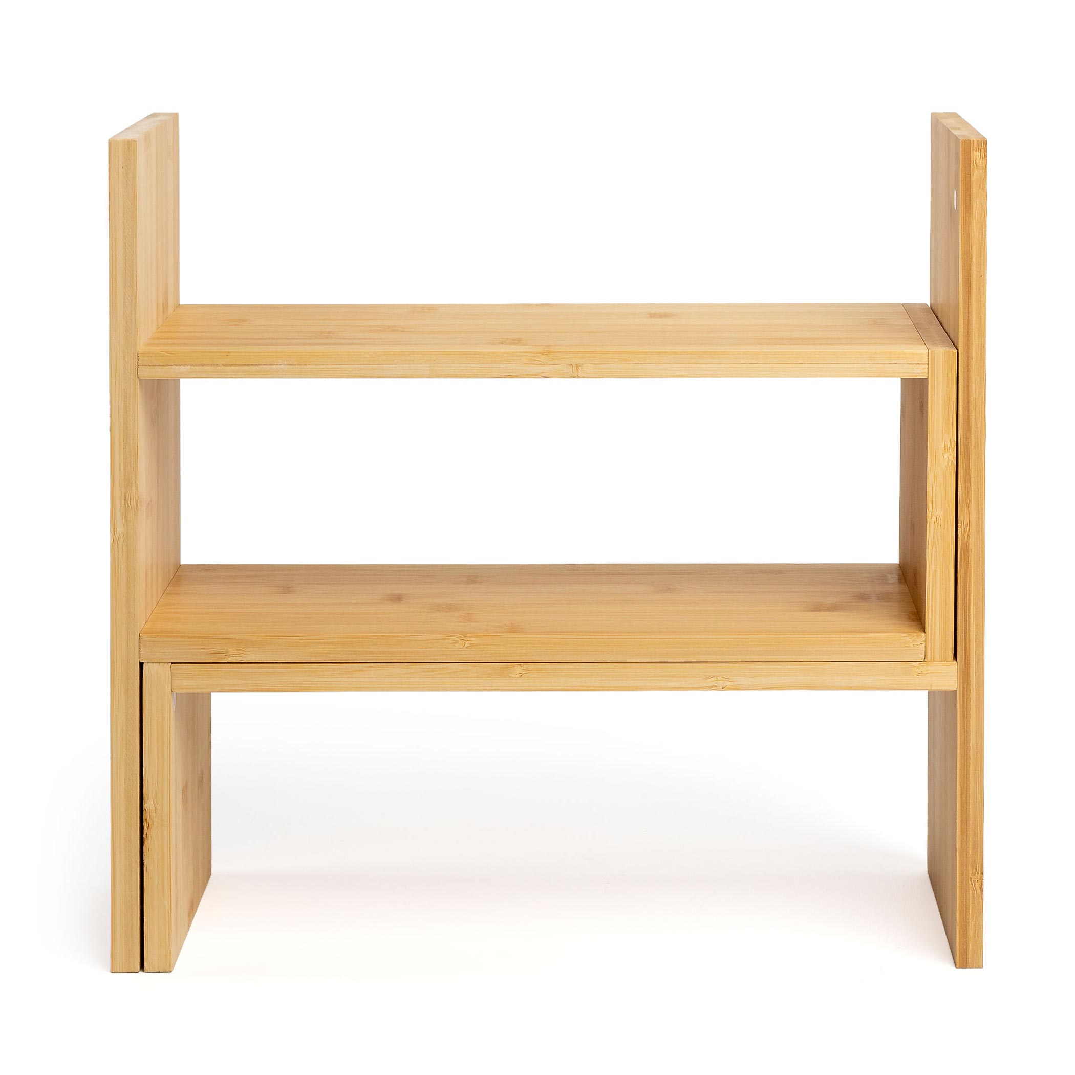 Bambus Küchen Organizer ausziehbar und variabel stellbar - 41-63 x 17 cm - Holz Küchenregal mit 3 Aufstellmöglichkeiten