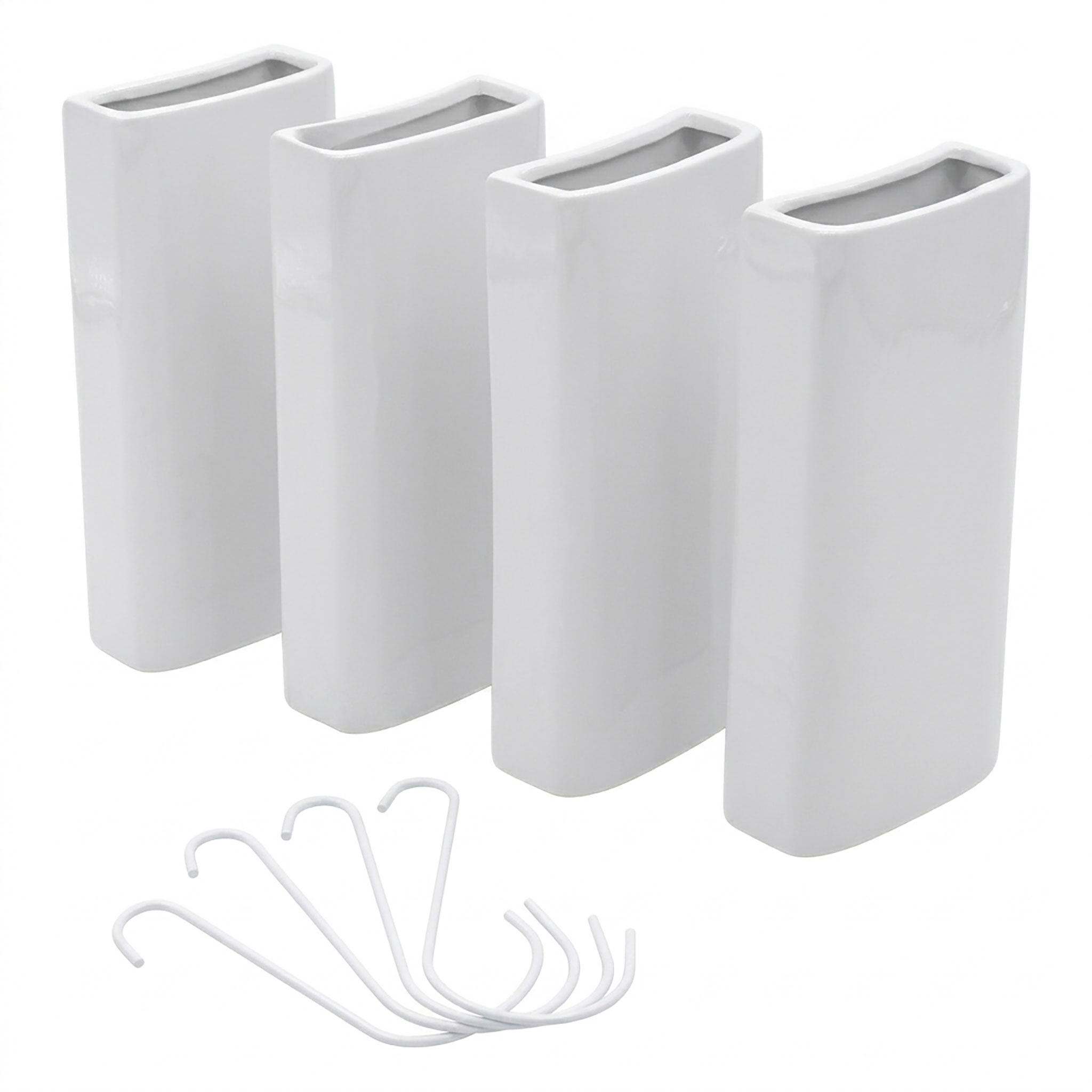 Keramik Luftbefeuchter eckig für Heizkörper 4er Set - 20 x 9 cm - Wasserverdunster zum Einhängen an Heizkörpern