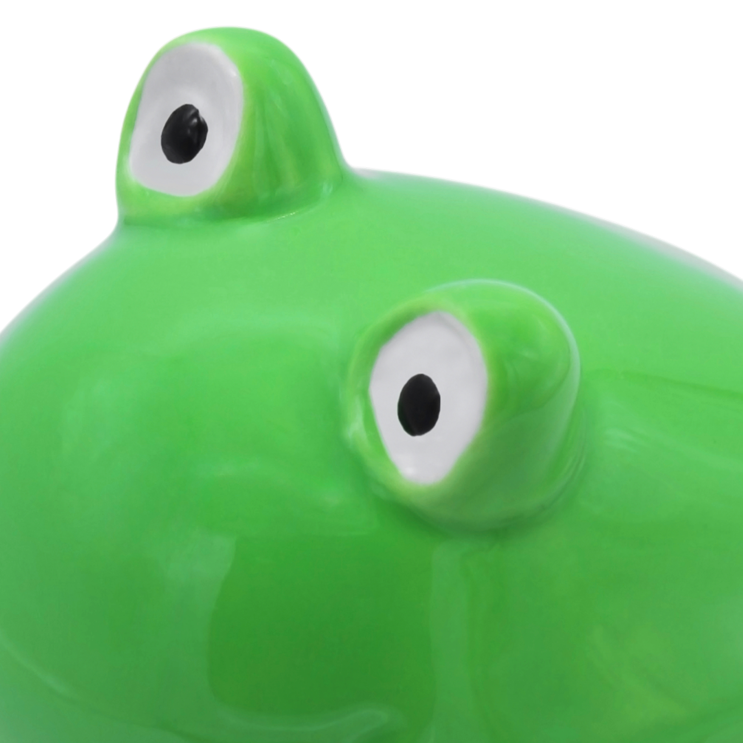 Porzellan Schwimmdeko Frosch Figur 8 + 6 cm - 2er Set - Feinkeramik Dekofigur schwimmend für den Gartenteich