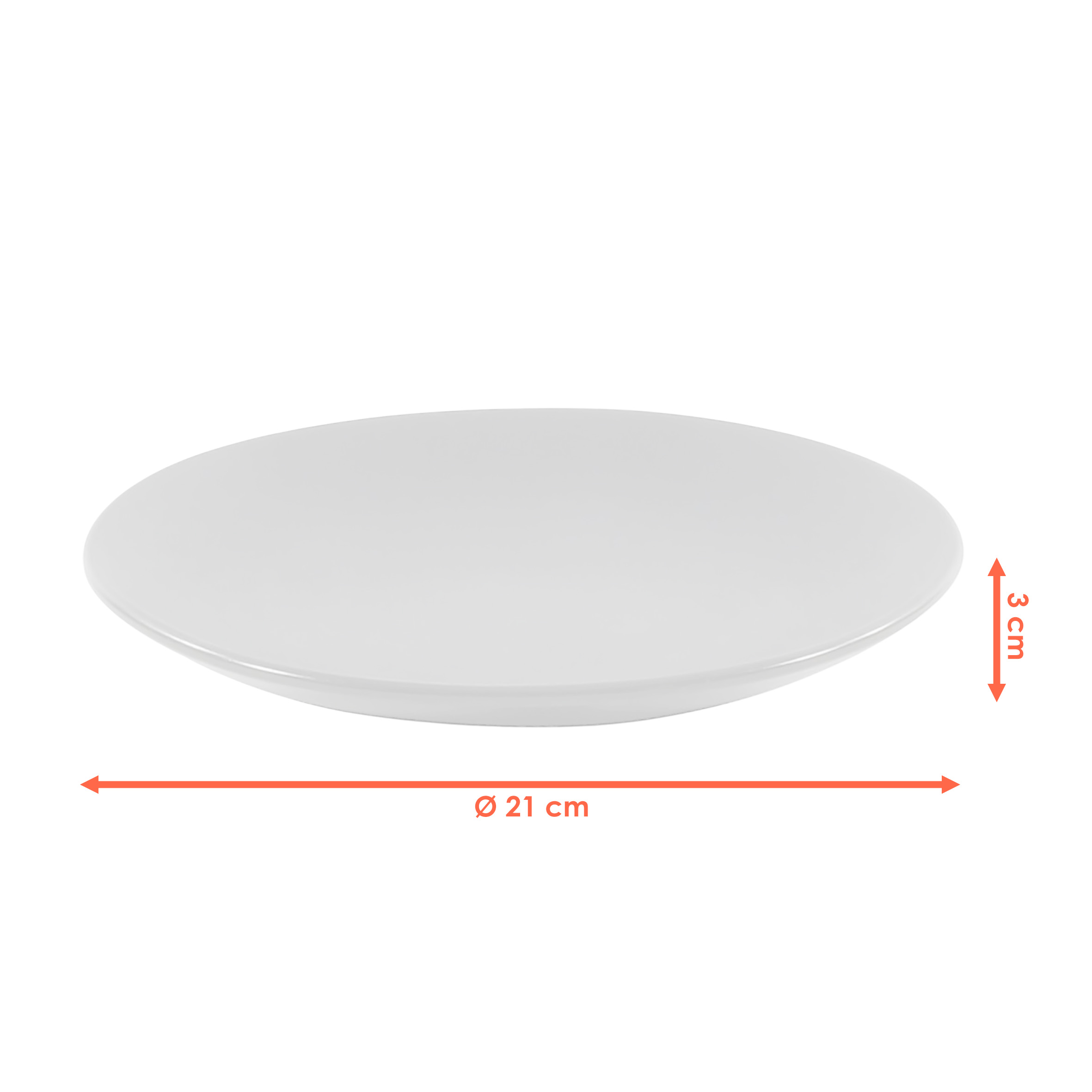 Feinkeramik Kuchenteller weiß matt - 6er Set - Keramik Dessertteller klein Ø 21 cm