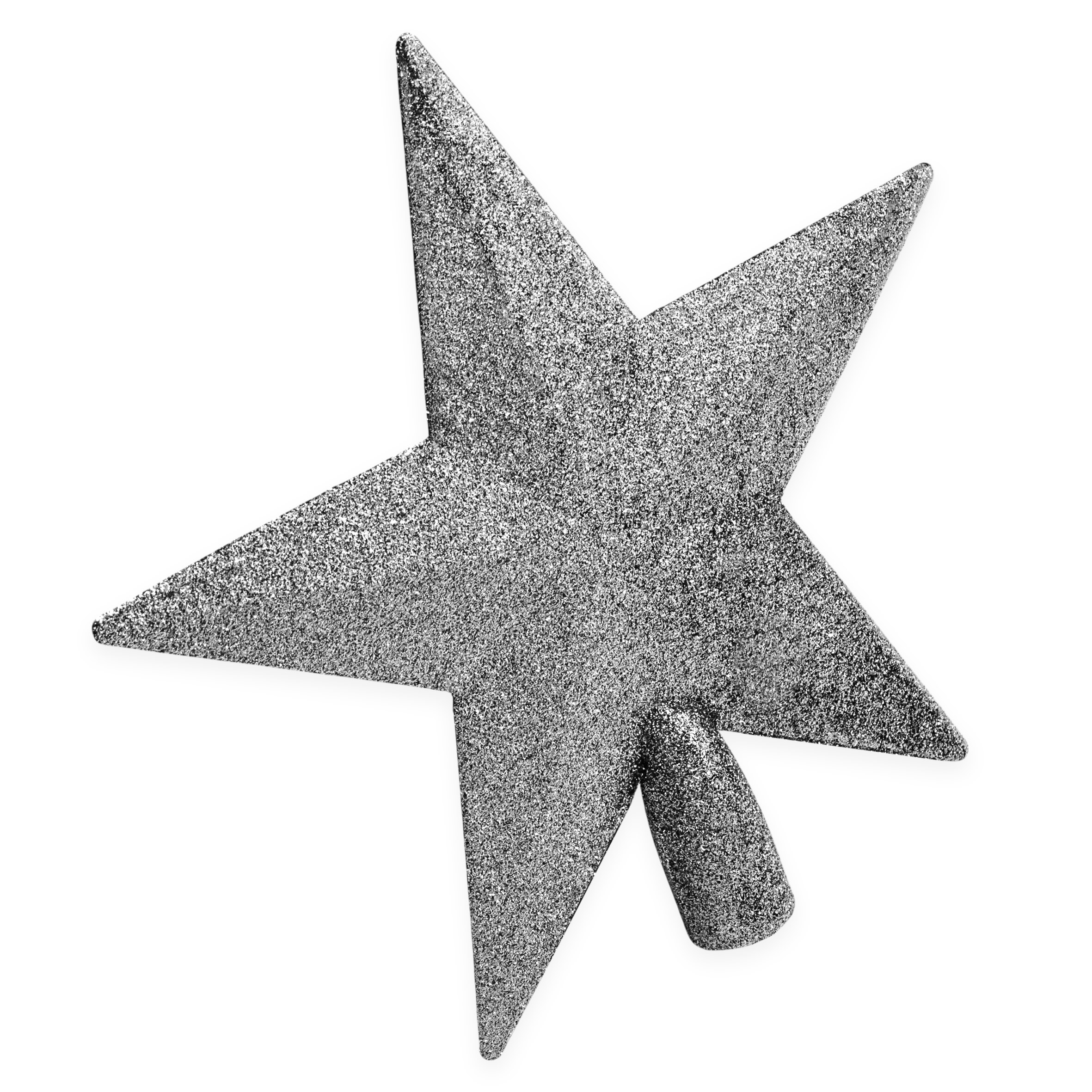 Weihnachtsbaum Spitze 20 cm mit Glitzer - silber -   Christbaumspitze 3D Weihnachtsstern