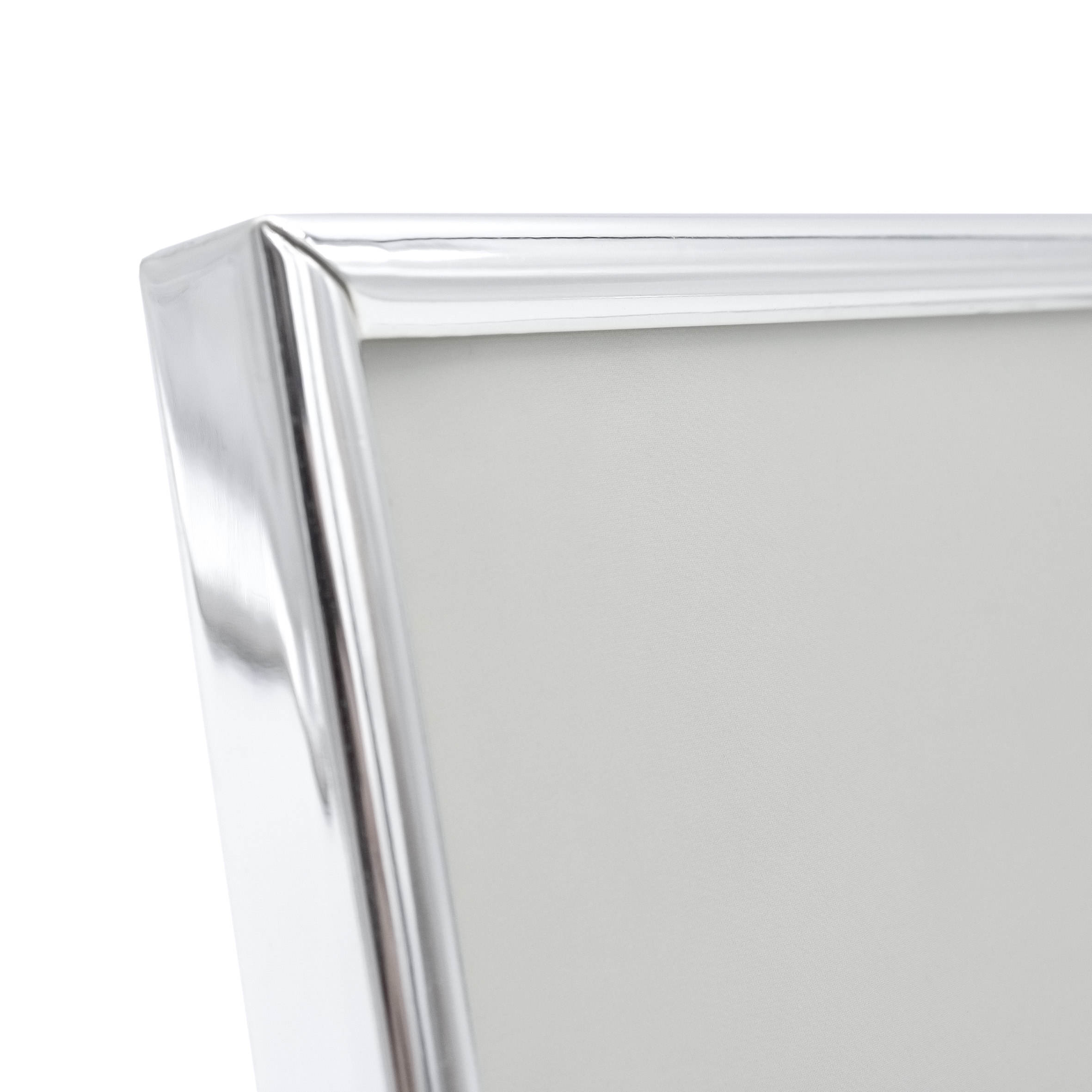 Fotorahmen zum Stellen aus Metall in silber - für 15 x 20 cm - Gerundeter Bilderrahmen rechteckig für Hoch- und Querformat Fotos
