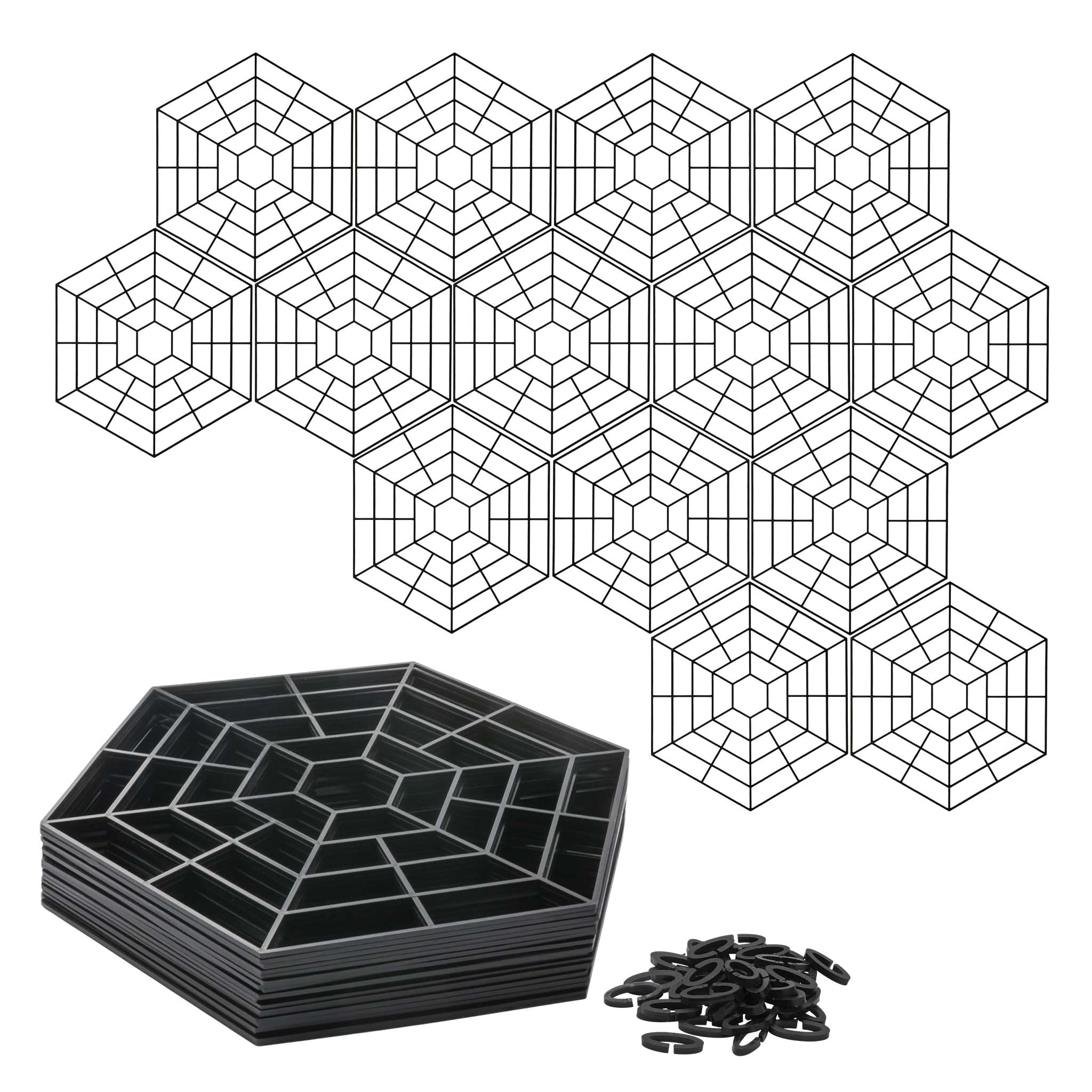 Teichschutzgitter schwimmend 31 x 27 cm schwarz - 20 Stück - Schutzgitter für Gartenteiche zur Vogelabwehr
