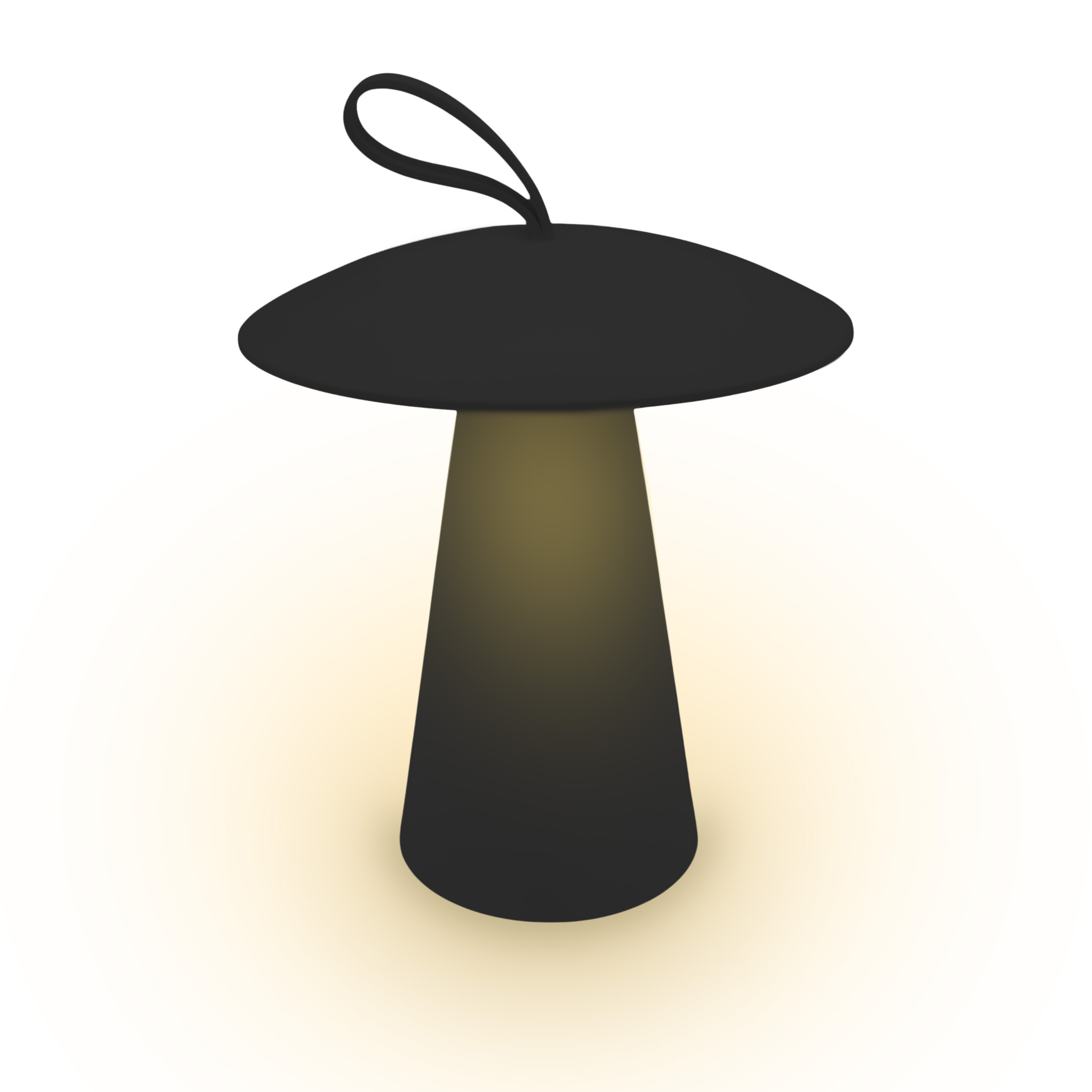 LED Akku Tischleuchte Pilz 17 x 15 cm mit 3 Leuchtmodi - schwarz - Outdoor Tischlampe warm weiß wiederaufladbar