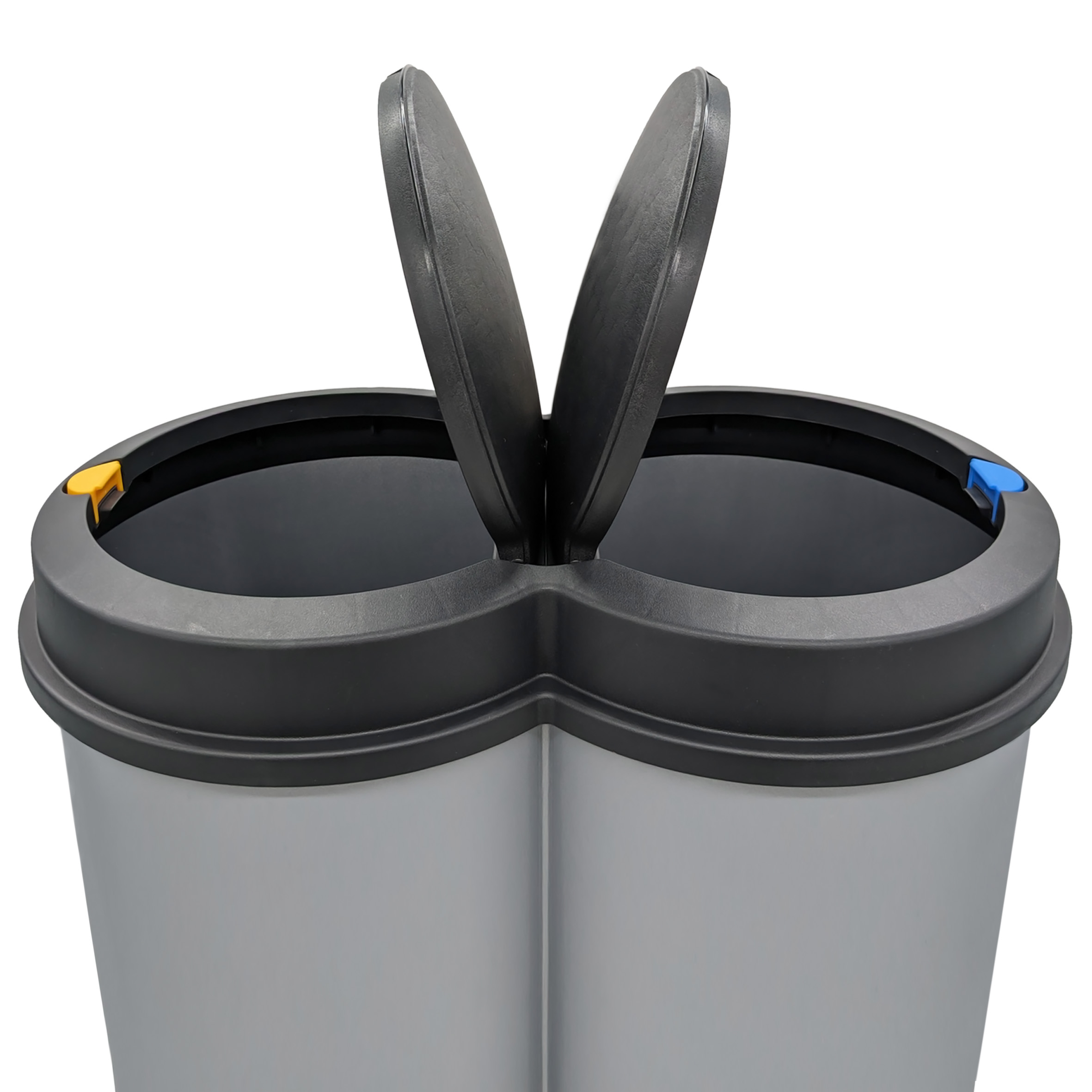 Abfalleimer 2x25 Liter Duo Bin - Farbe: grau mit schwarzem Deckel