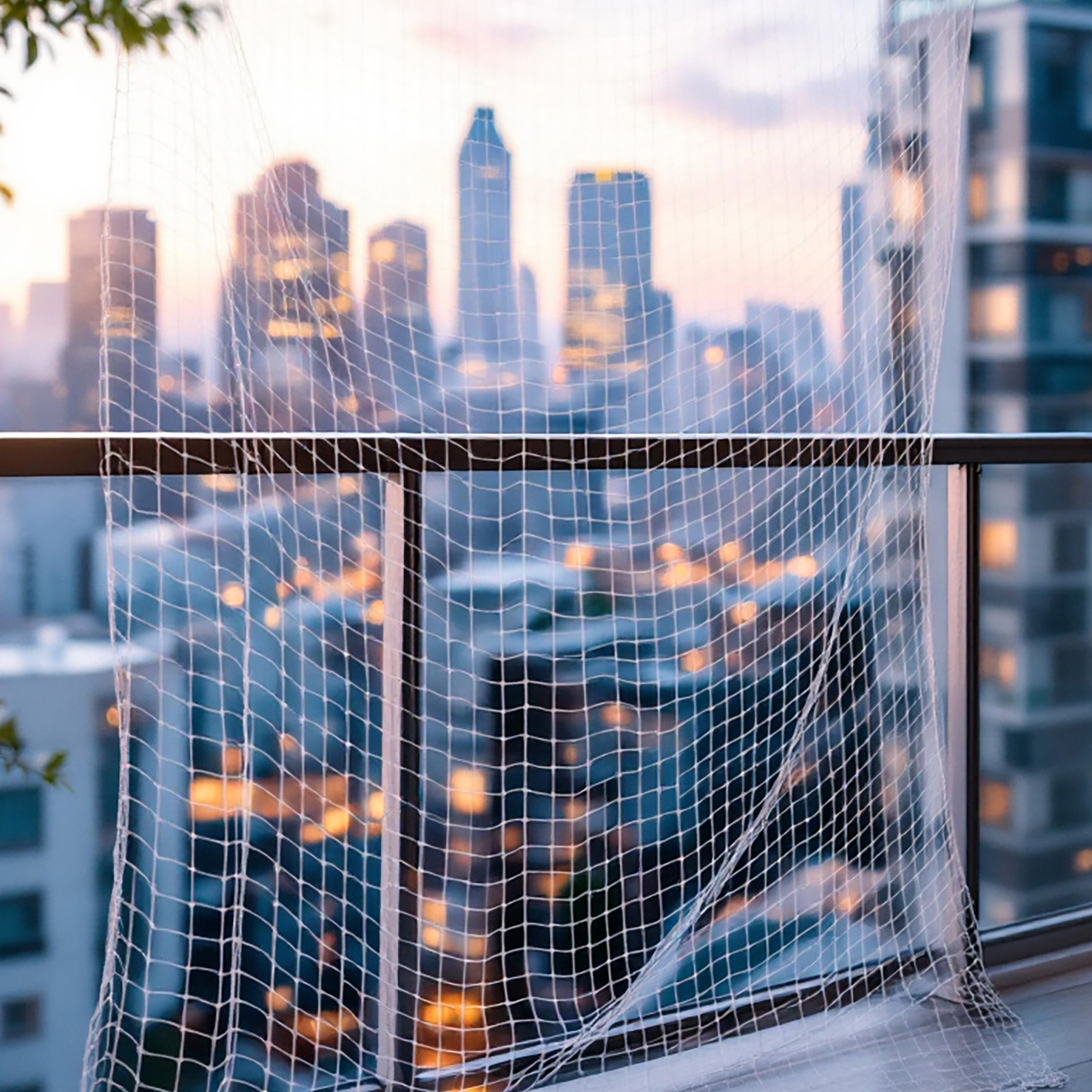 Katzen Sicherheitsnetz hochfest für Balkon und Fenster - 8 x 3 m - Universal Schutznetz weiß ohne Sichteinschränkung