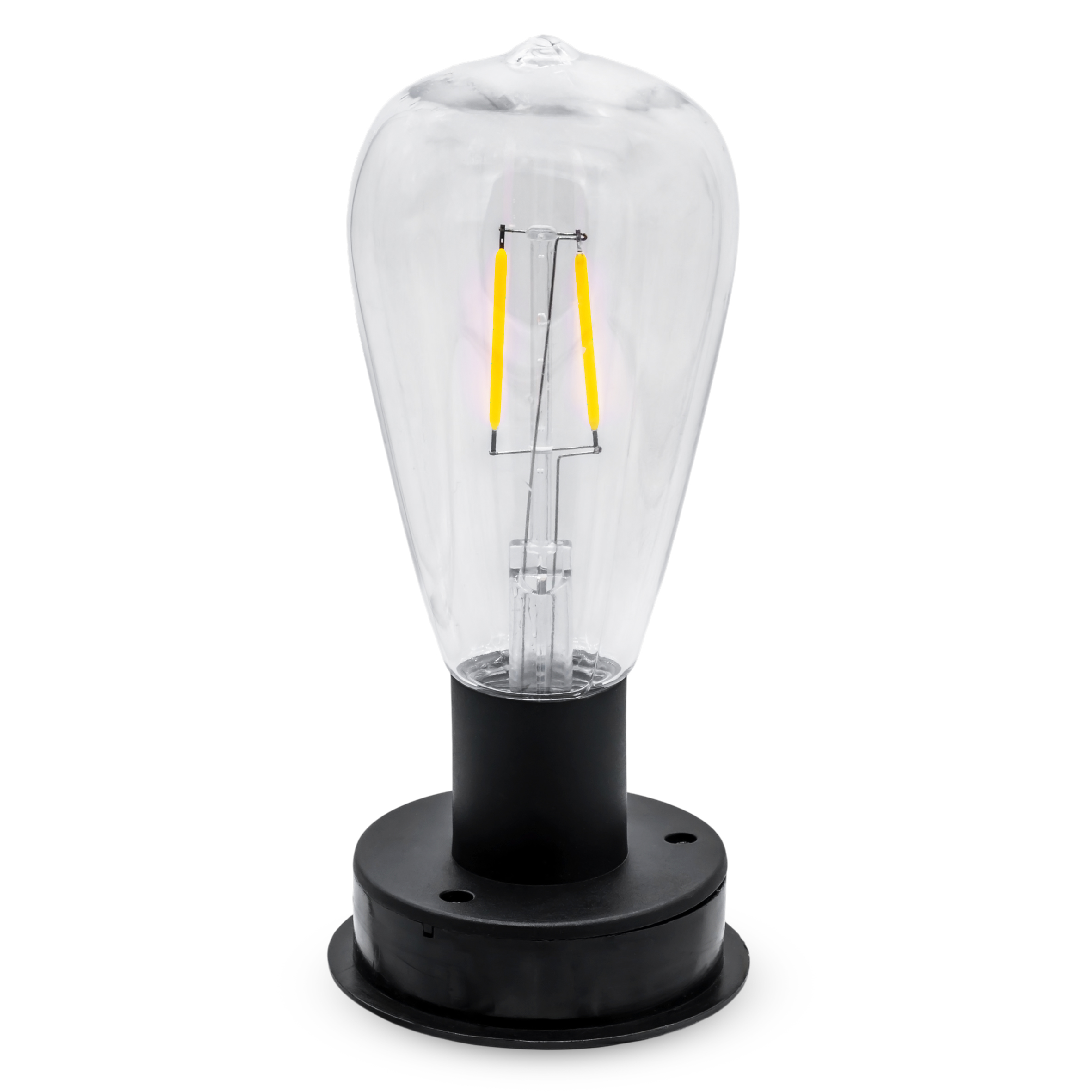 Solar Laterne schwarz 18 x 15 cm zum Hängen oder Stellen - 2er Set - Industrial Design Dekoleuchte mit LED Glühbirne warm weiß