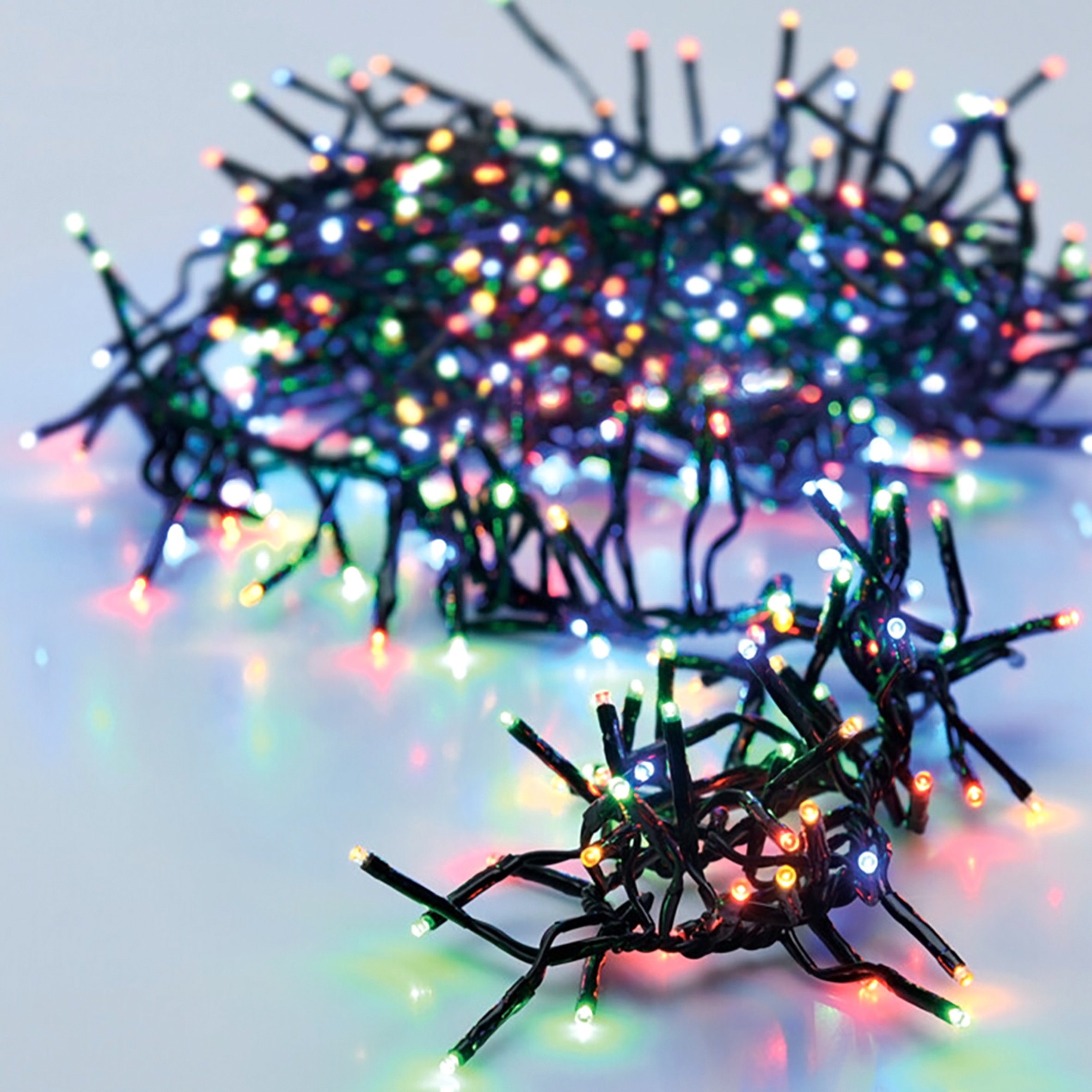 LED Lichterkette bunt mit 8 Leuchtfunktionen - 192 LED - Weihnachts Beleuchtung mit Timer Batterie betrieben