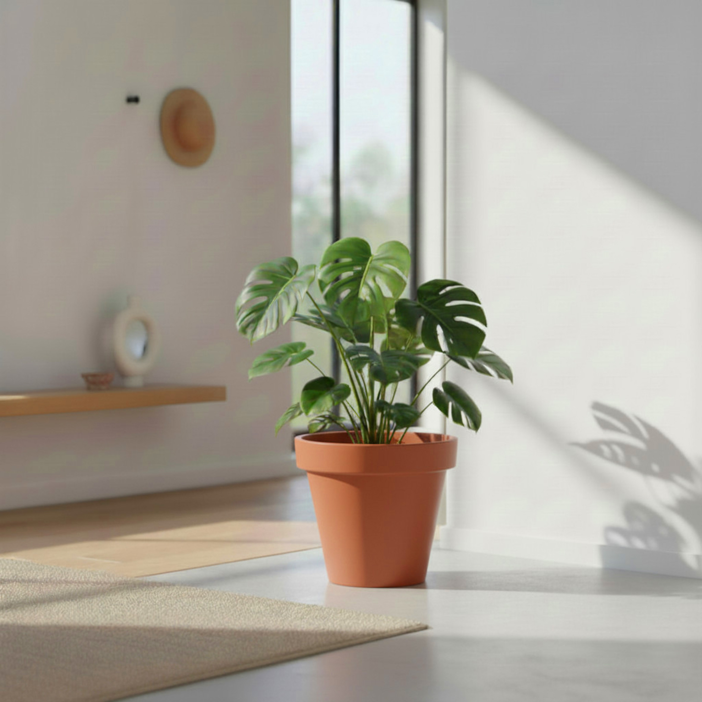 Kunststoff Pflanzkübel L rund Ø 48 cm - terracotta - Blumenkübel groß für Außen und Innen