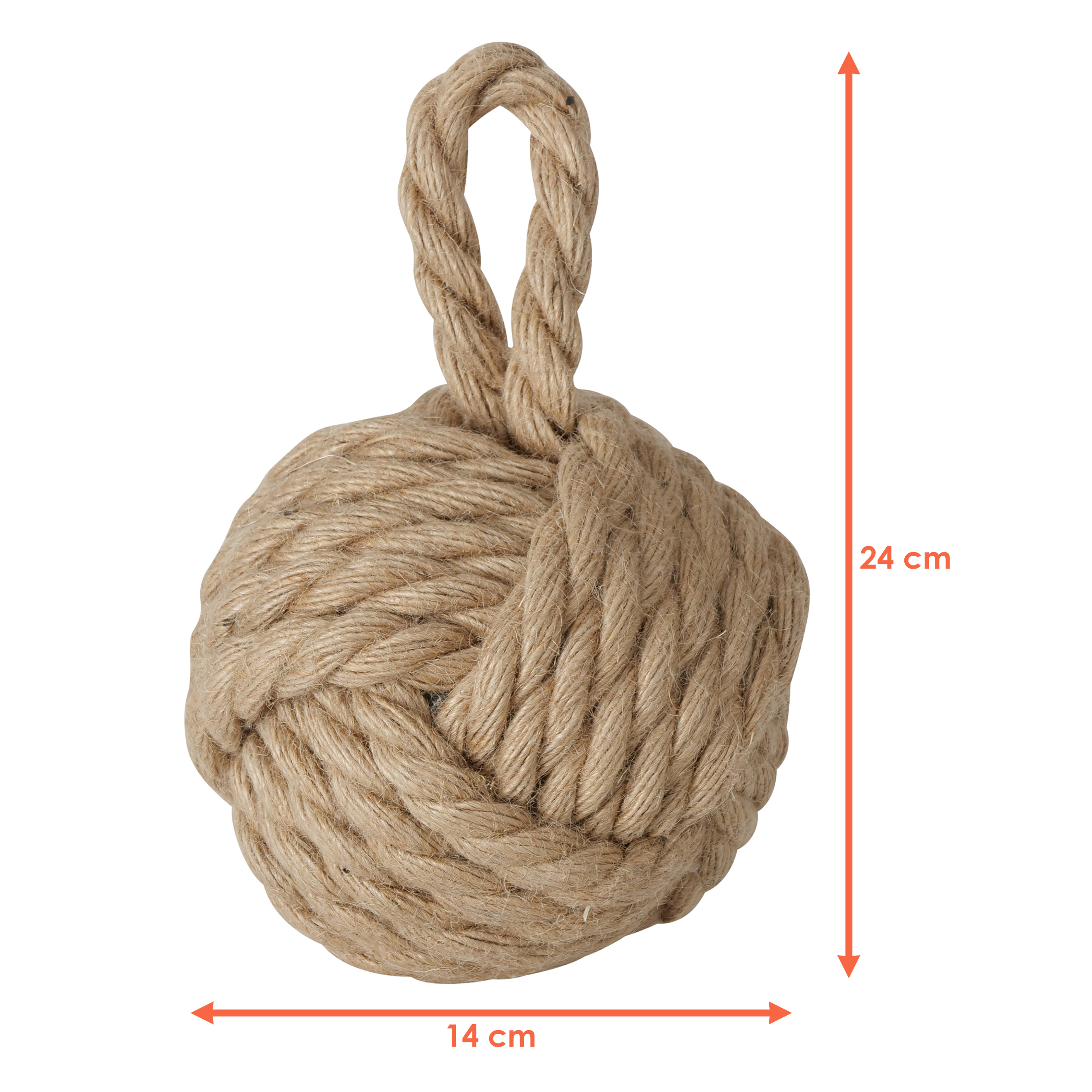 Türstopper Jute Knoten 2er Set in creme und beige - 14 cm - Türpuffer Kugel aus Strick im maritimen Design