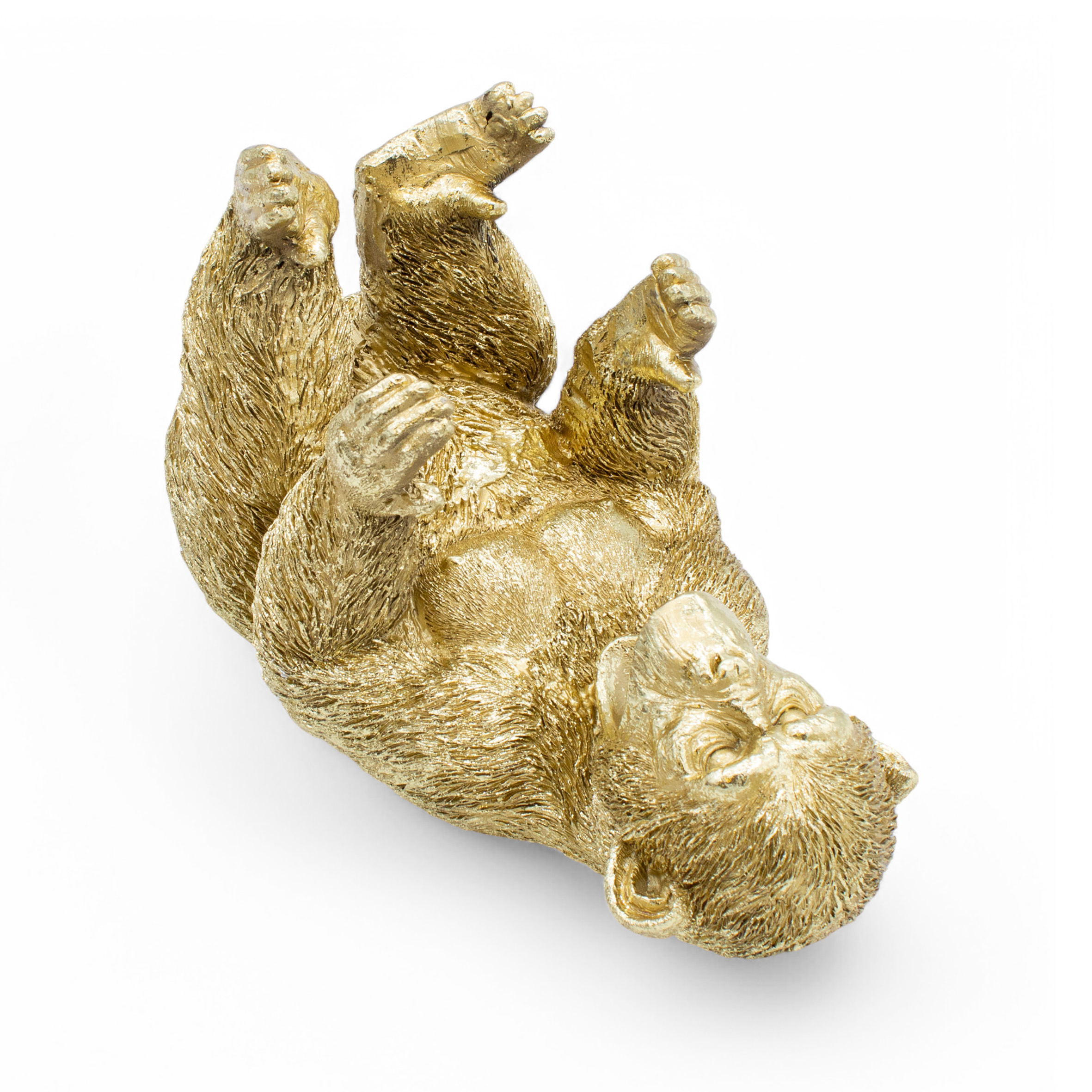 Deko Flaschenhalter AFFE in gold - 27 x 15 cm - Durstiges Tier Weinflaschen Halter