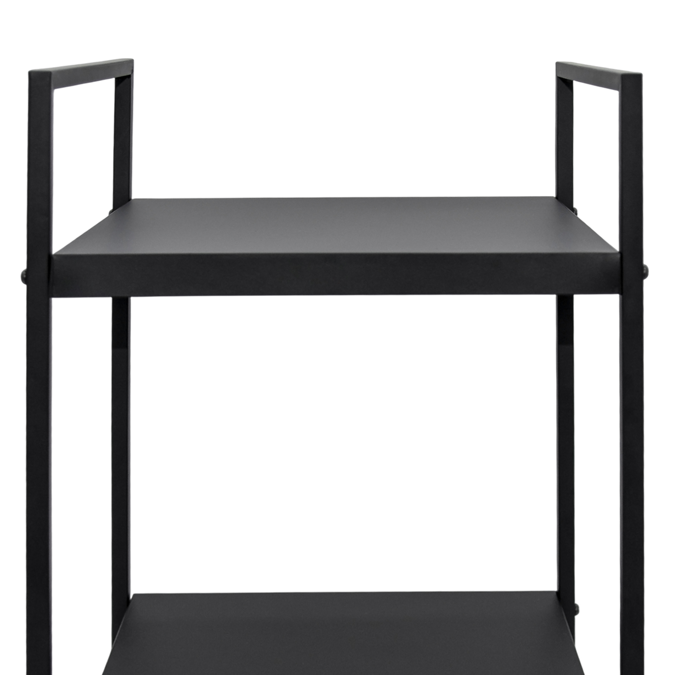 Metall Standregal schwarz offen mit 2 Fächern - 54 x 27 cm - Bücherregal klein mit 2 Ablagen
