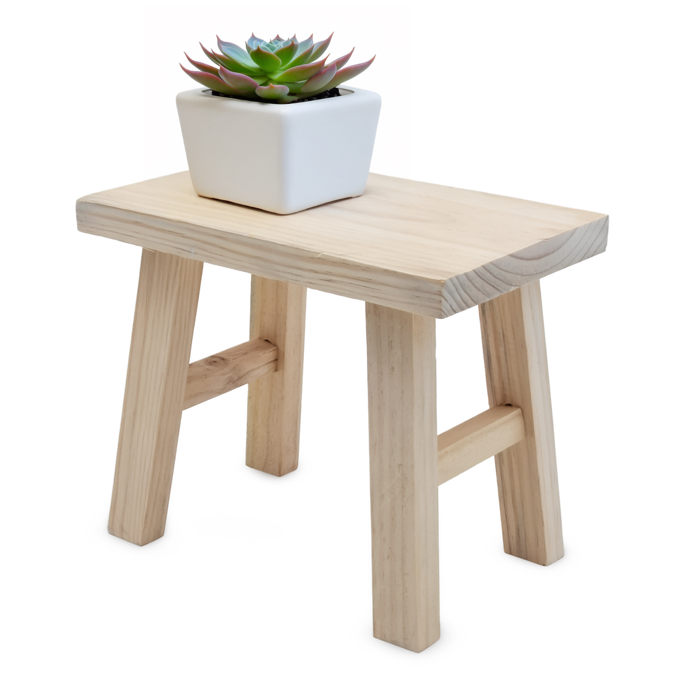 Echtholz Blumenbank natur rechteckig - 31 x 25 cm