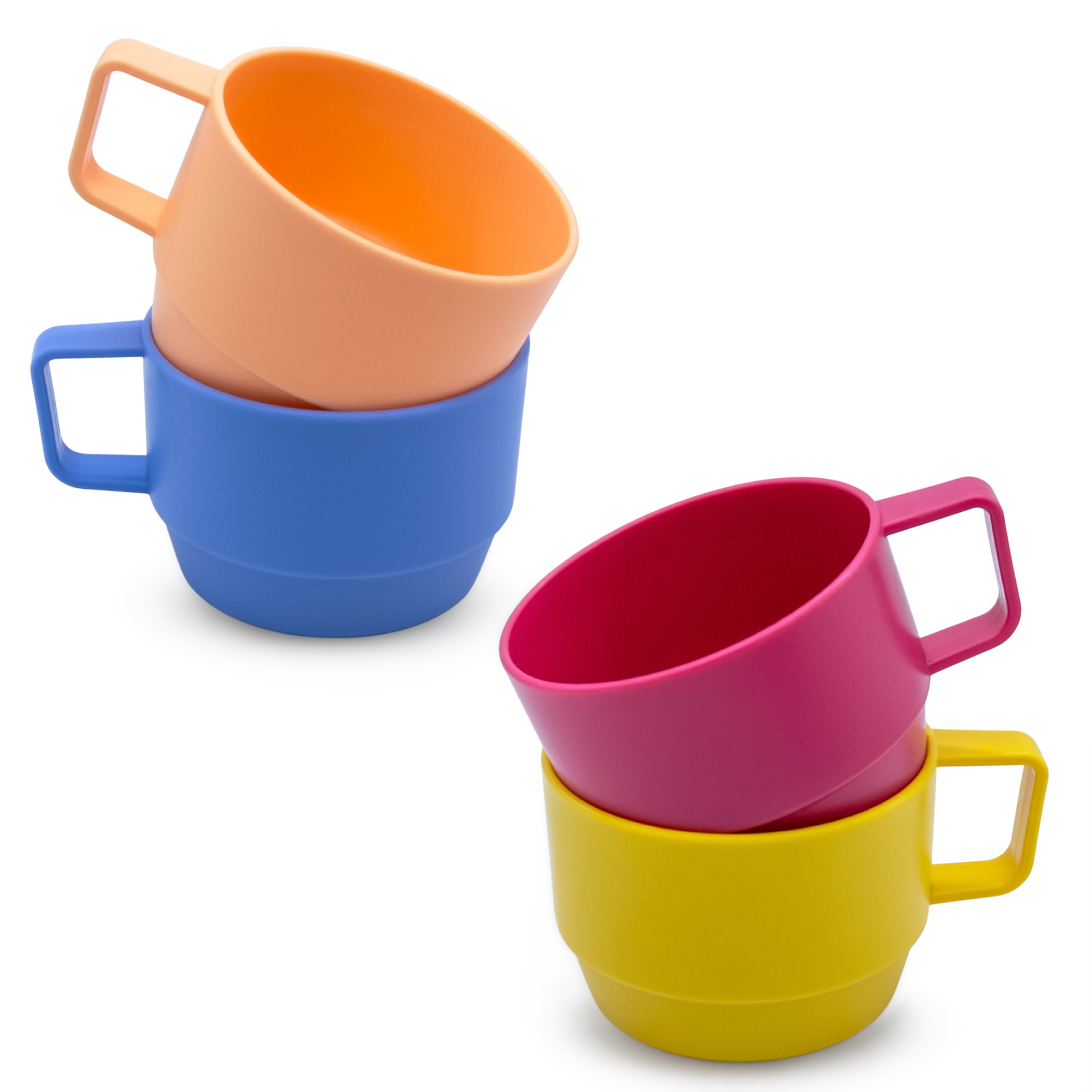 Mehrweg Kunststoff Becher 8er Set bunt spülmaschinenfest - 300 ml - Camping Tasse bruchsicher mehrfach wiederverwendbar