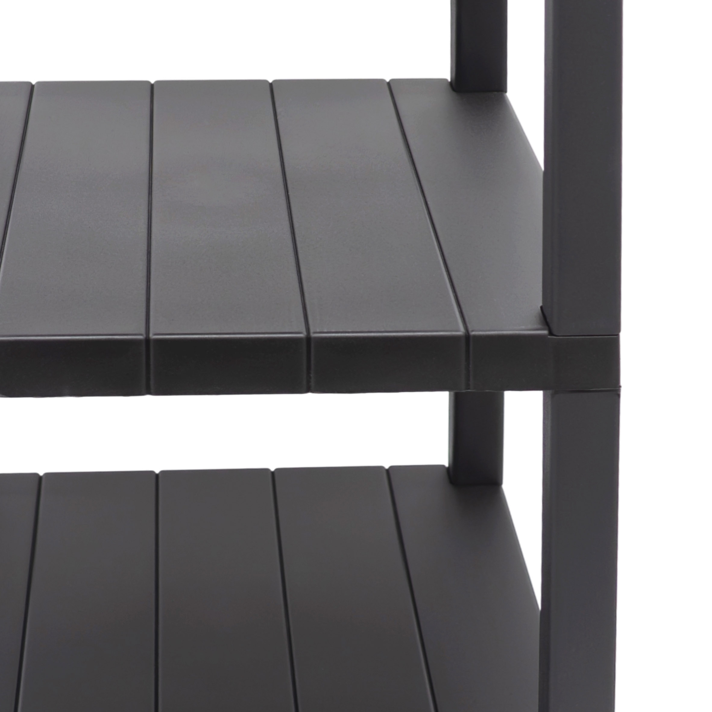 Kunststoff Beistelltisch groß in anthrazit - 72 x 33 cm - Standregal rechteckig mit 3 Ebenen