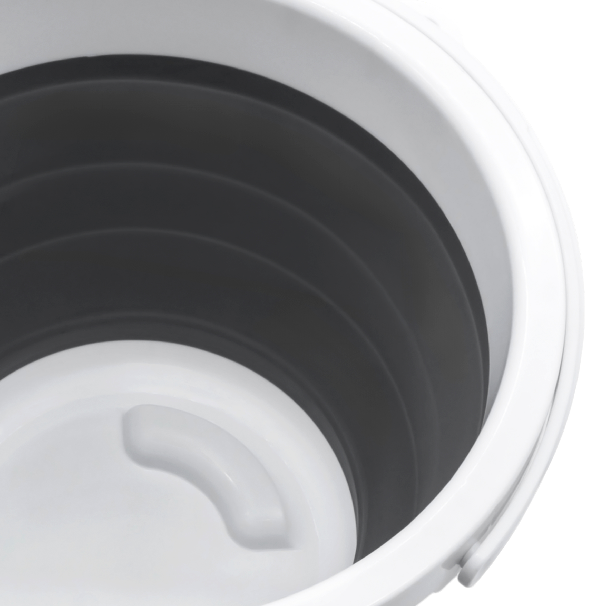 Camping Eimer faltbar Ø 24 cm grau - 5 L - Silikon Wasserkübel mit Tragegriff