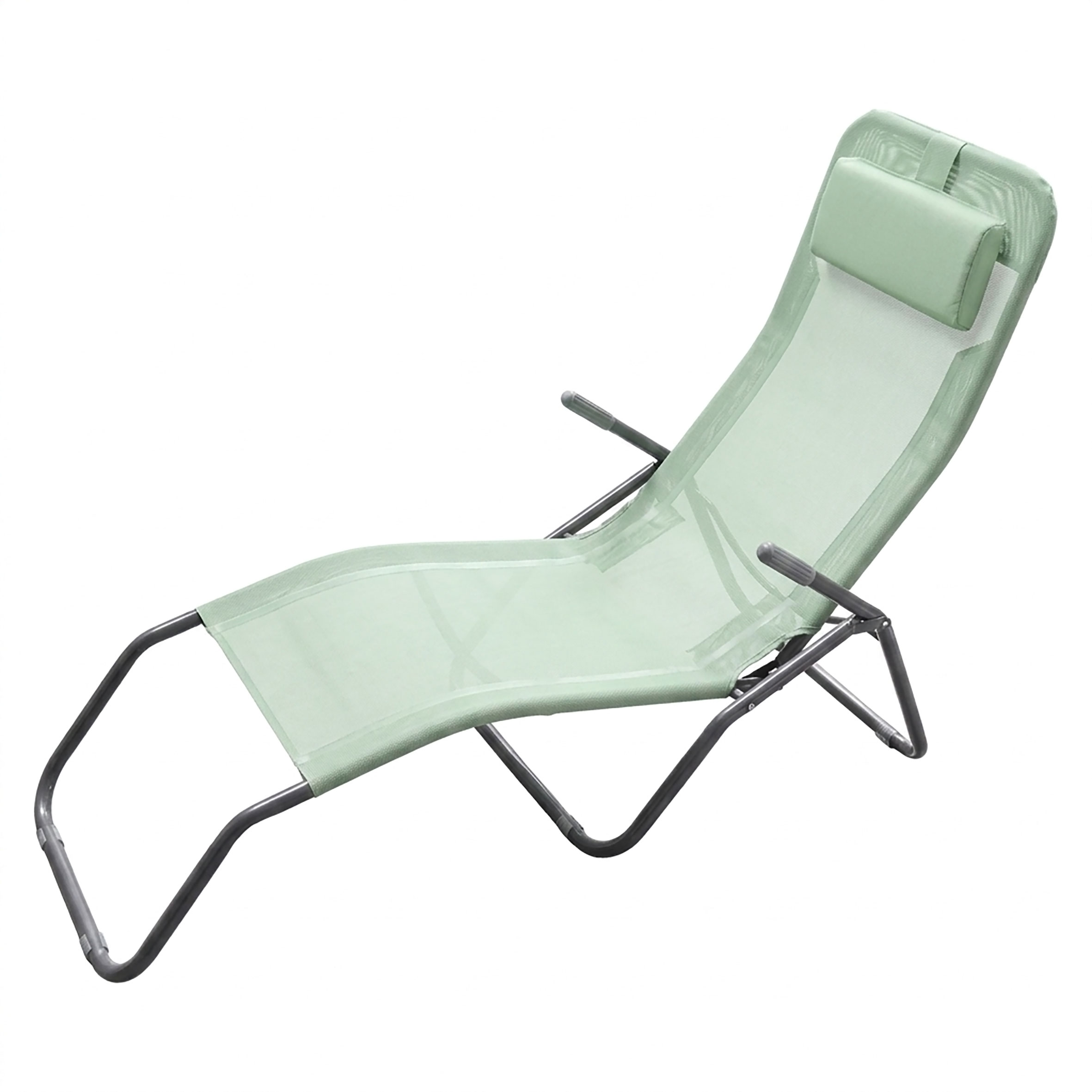 Gesundheitsliege mit Kopfkissen 190 cm - grün - Klappbare Garten Sonnen Liege - Pool Bäder Spa Garten Balkon Sonnen Liege