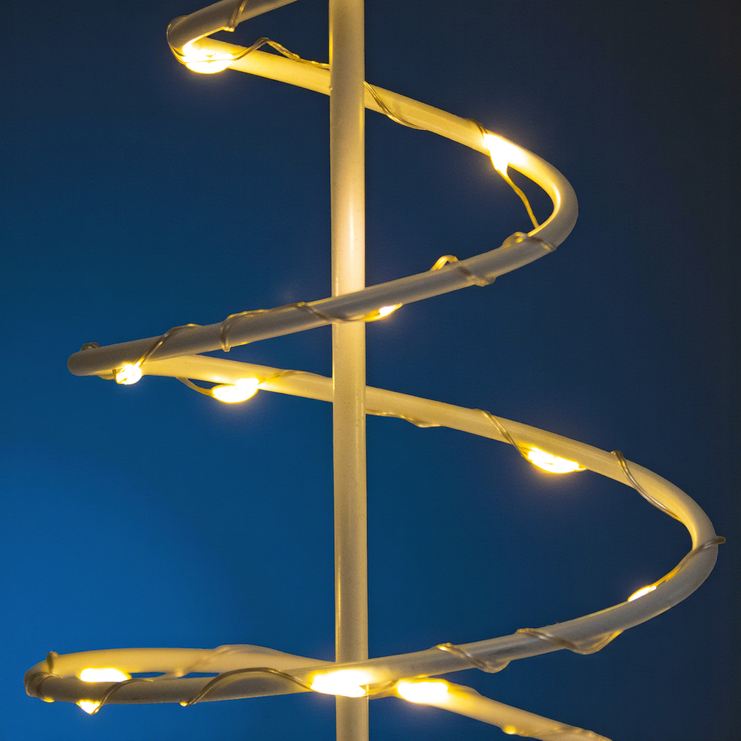 Lichterbaum Aufsteller 46 LED mit Timer batteriebetrieben - 53 cm - Tischdeko Metall Spiralbaum mit Sternspitze warm weiß beleuchtet
