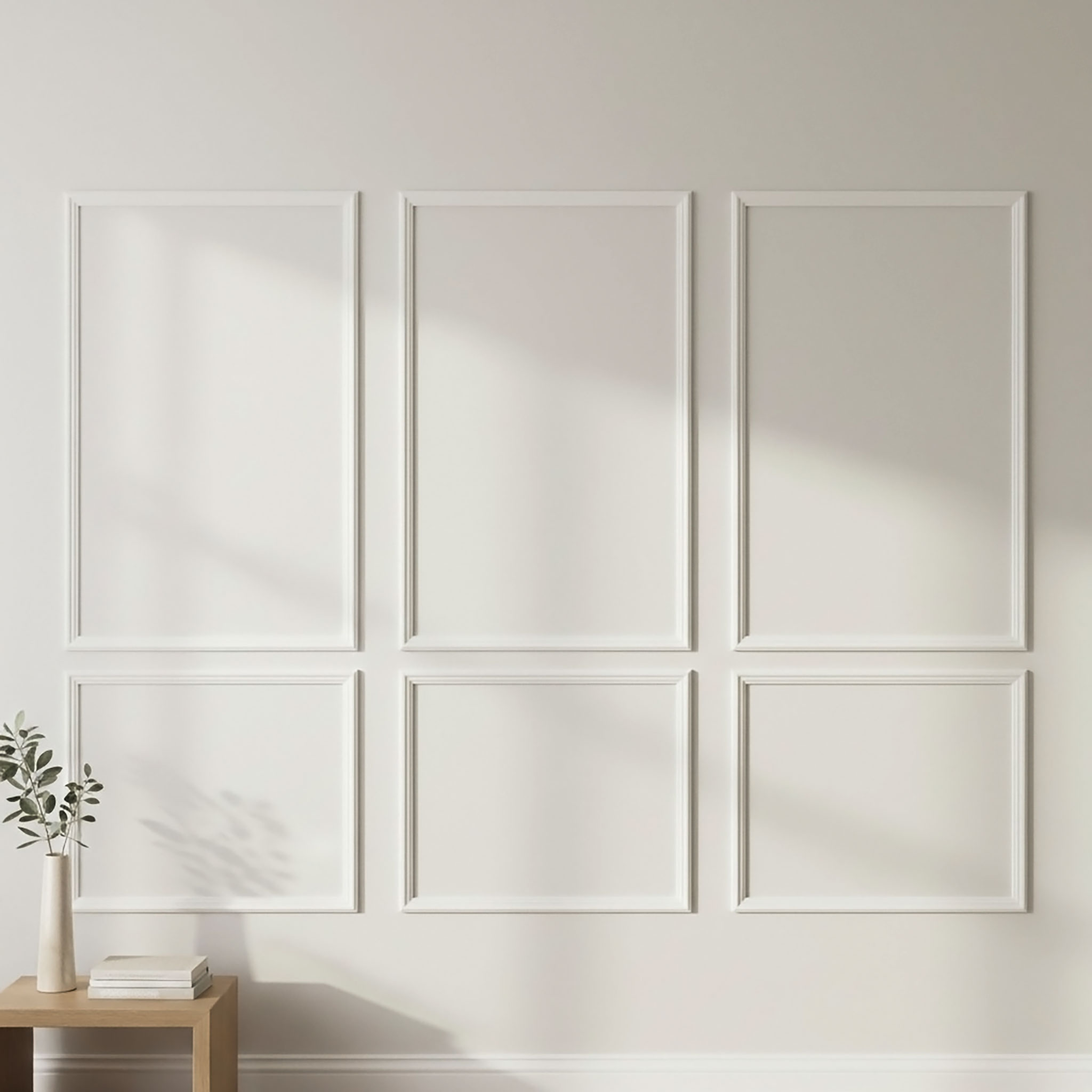 Zierleisten Set 8-teilig aus Polystyrol weiß vorgeschnitten - für 1x 80x60 cm & 1x 120x80 cm - Stuckleiste 8 Stück für Wand und Deckendekoration