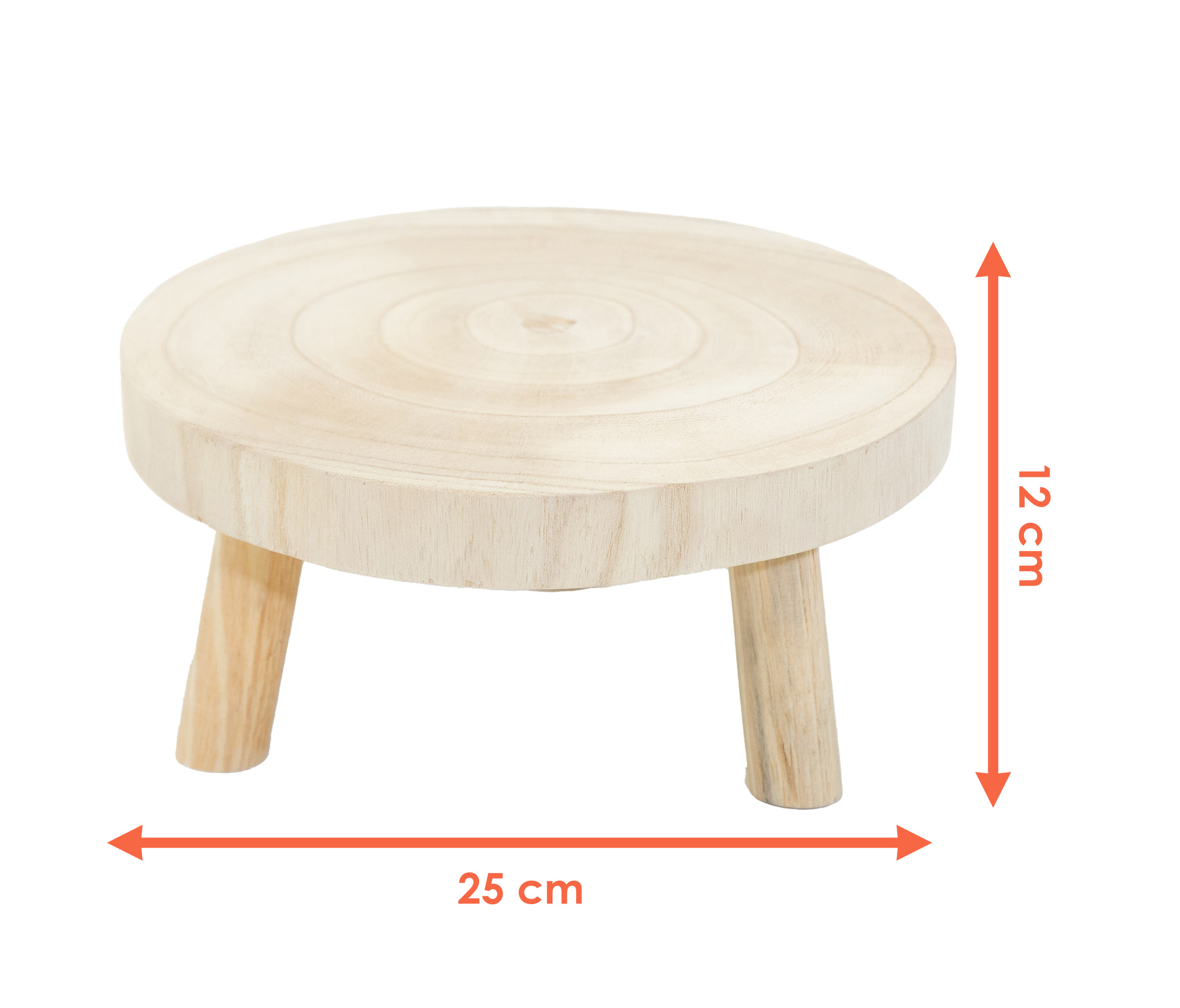 Baumscheibe Pflanzenständer natur rund - 25 cm / groß - Holz Blumenhocker mit 3 Füßen