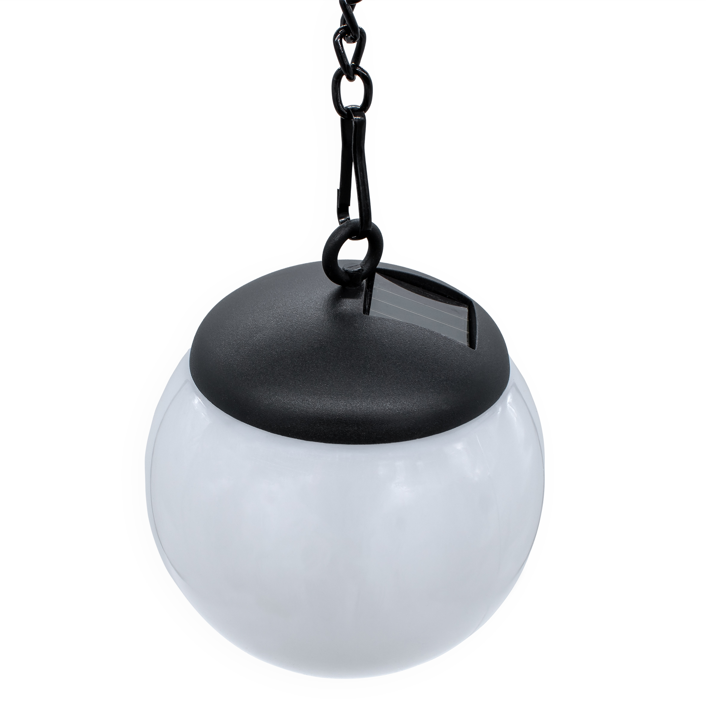 LED Solar Leuchtkugel weiß zum Hängen 29 x 10 cm - 3er Set - Garten Hängeleuchte warm weiß mit Metallkette