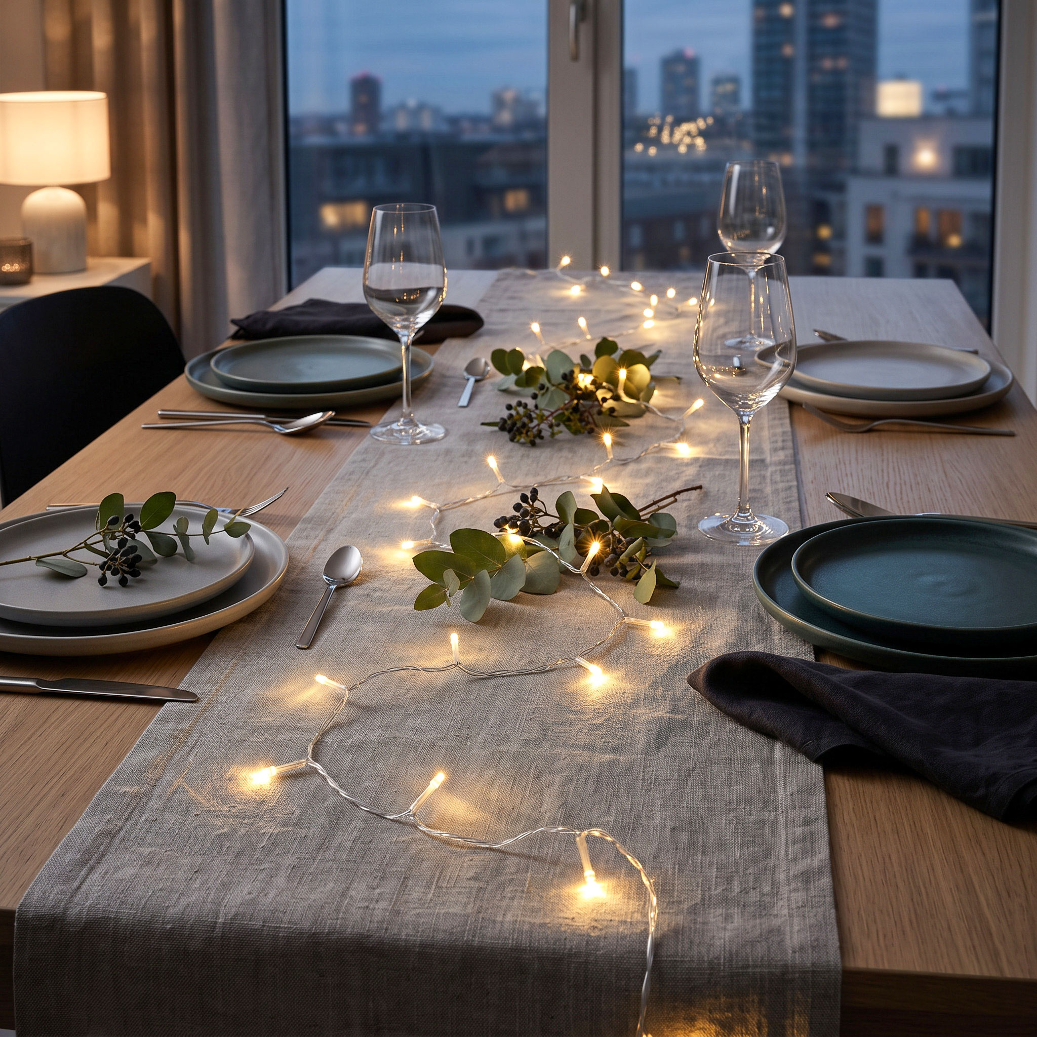 Lichterkette mit 50 LED in warm weiß - 500 cm - Weihnachts Tischlichterkette