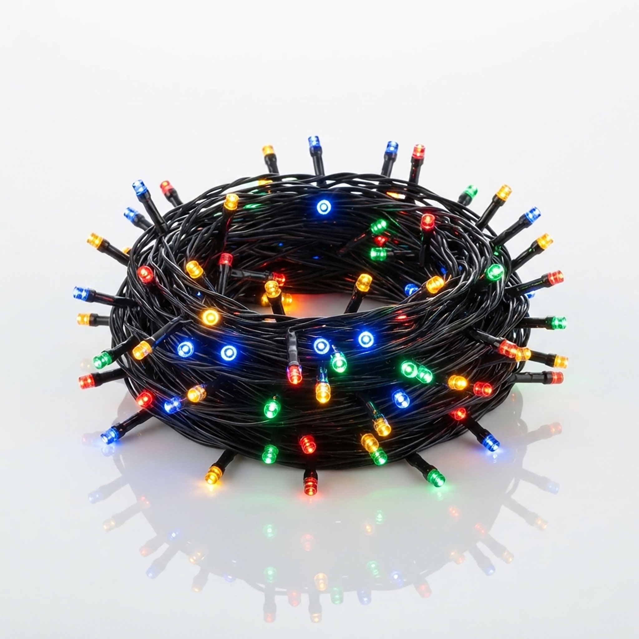 LED Weihnachts Lichterkette bunt - 80 LED / 9 m - Deko Beleuchtung für Außen mit Timer