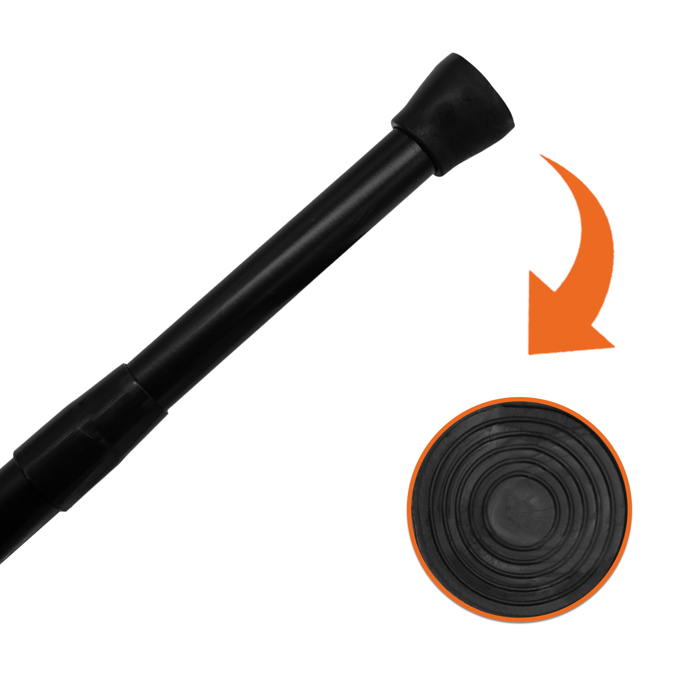 Duschvorhangstange ausziehbar in schwarz - 140 - 240 cm - Teleskopstange zum Einklemmen für Dusche, Lichterketten und Girlanden