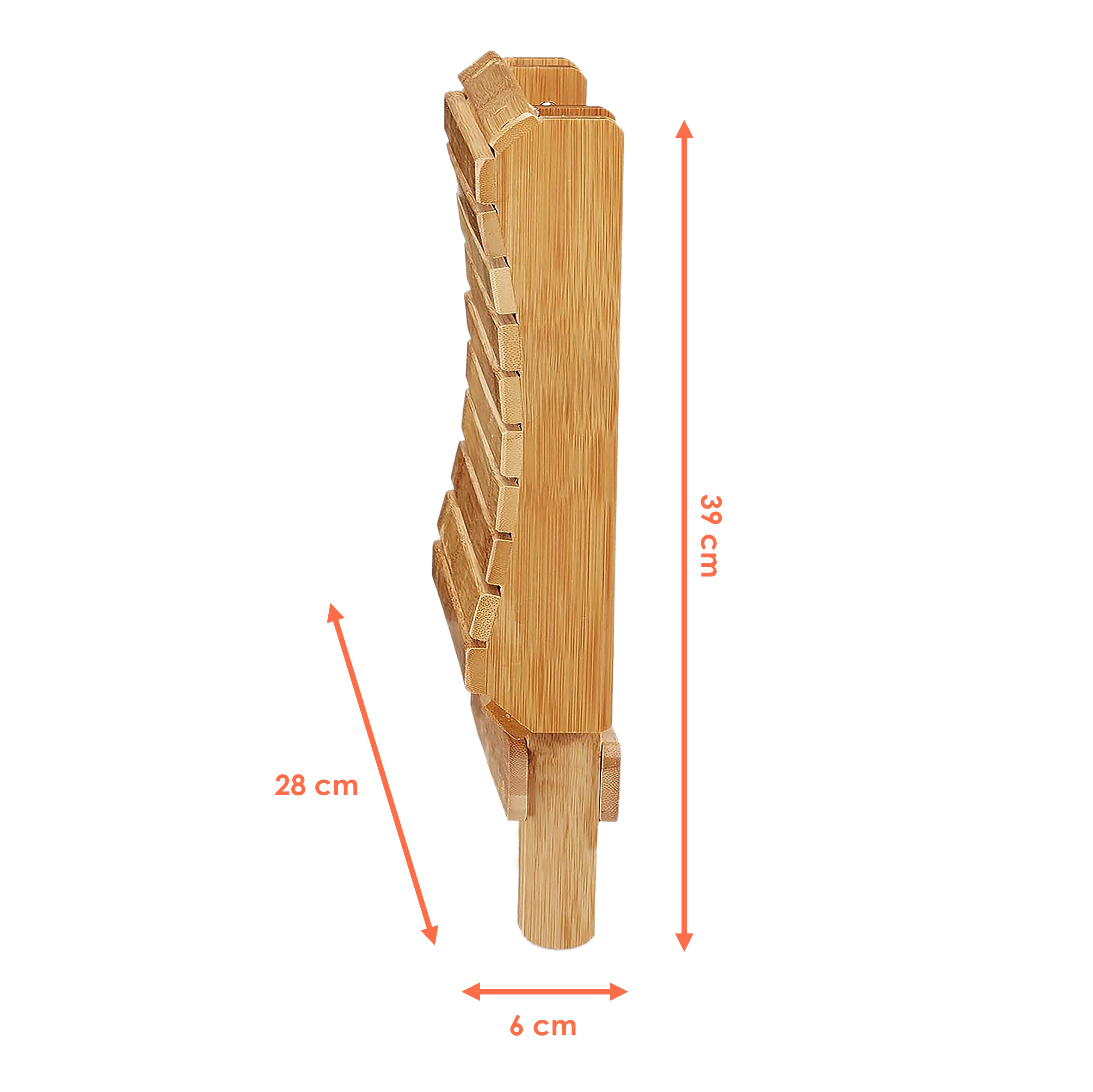 Bambus Klapp Sitzhocker eckig natur - 28 x 28 cm - Holz Deko Hocker klappbar
