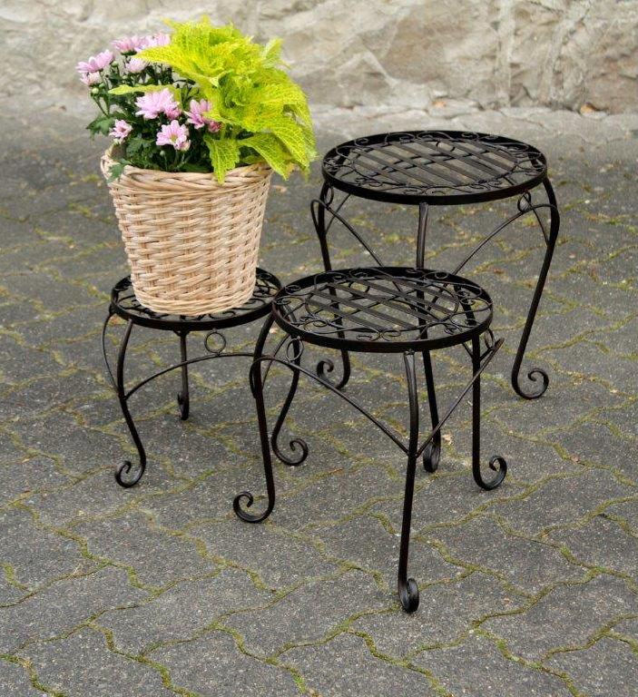 Metall Hockerset GARDA - 3-teilg