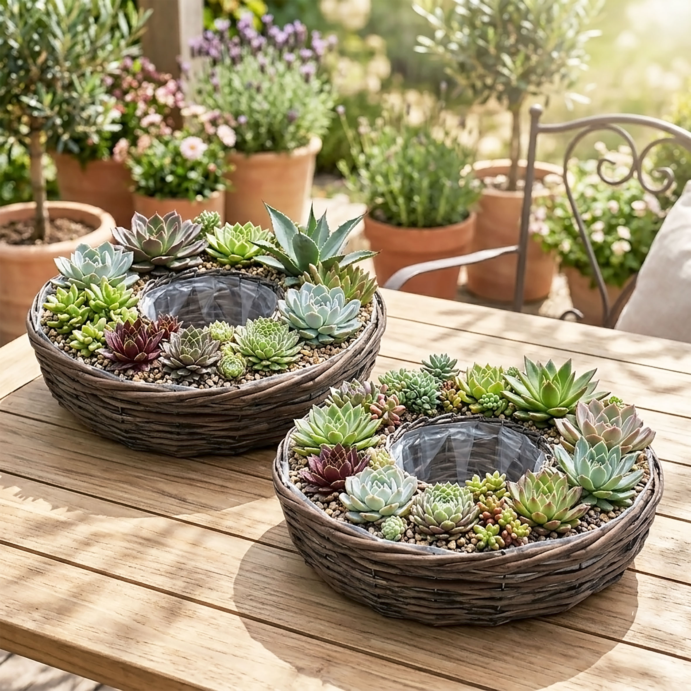Pflanzring Weide 2er Set natur ca. 45 cm x 11,5 cm und 40 cm x 11,5 cm