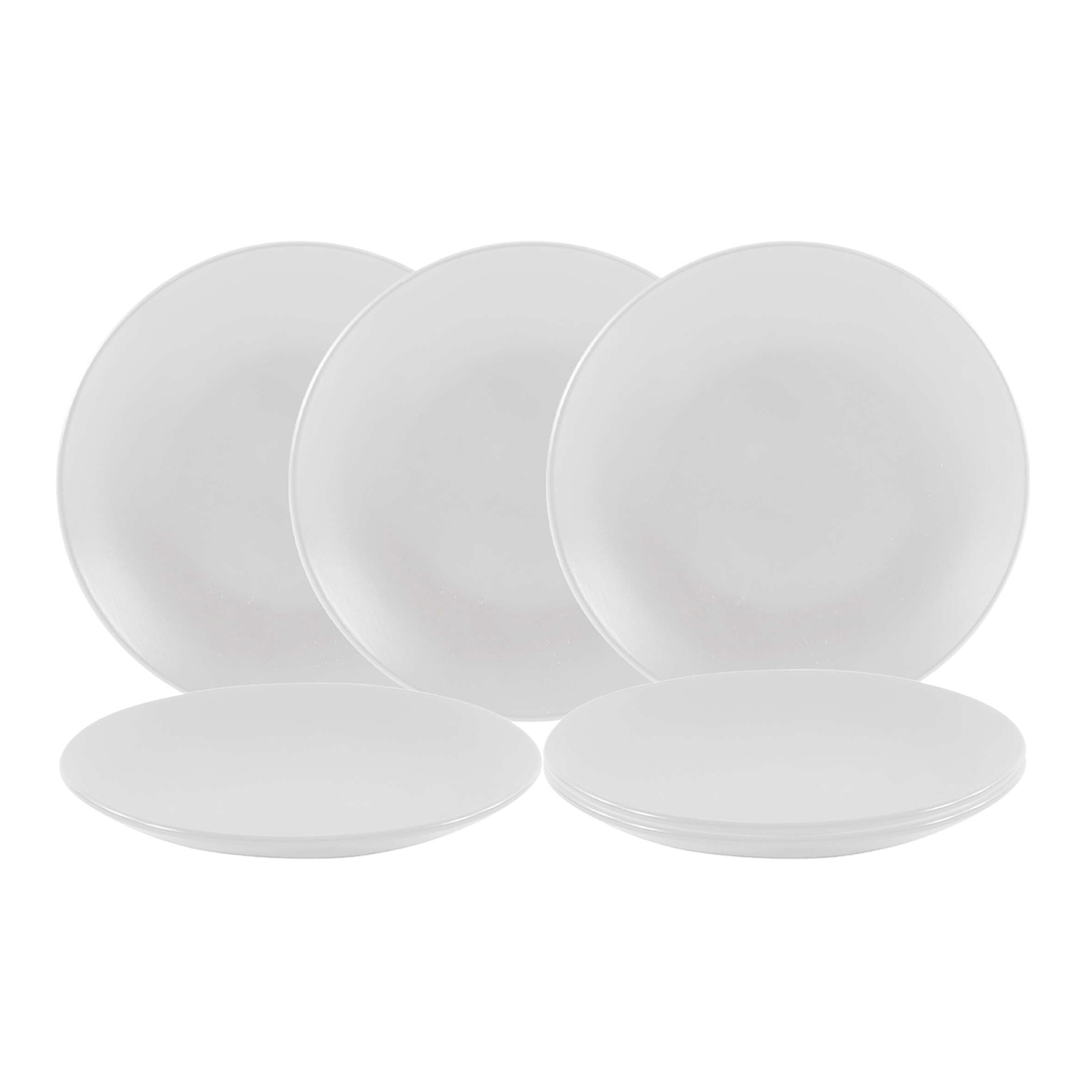 Feinkeramik Kuchenteller weiß matt - 6er Set - Keramik Dessertteller klein Ø 21 cm