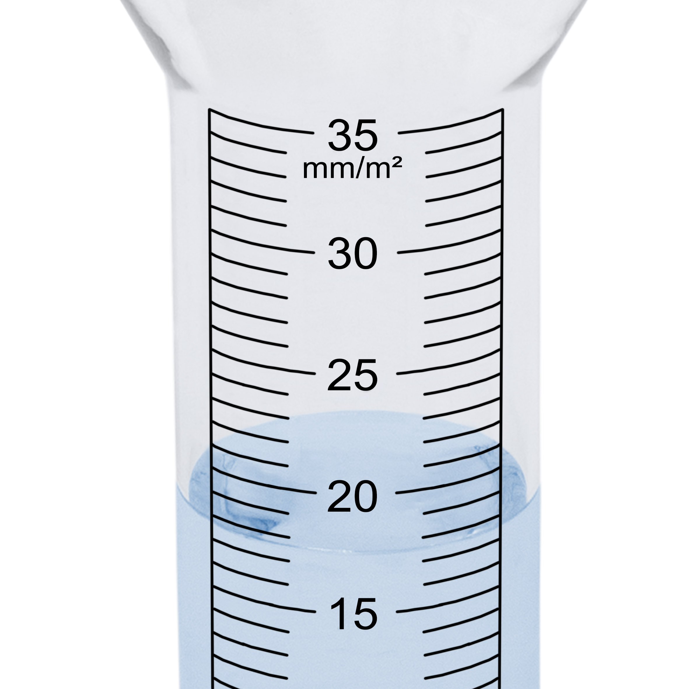 Regenmesser Ersatzglas XXL mit Skala - 17 x 8 cm - Niederschlagsmesser für Wetterstation