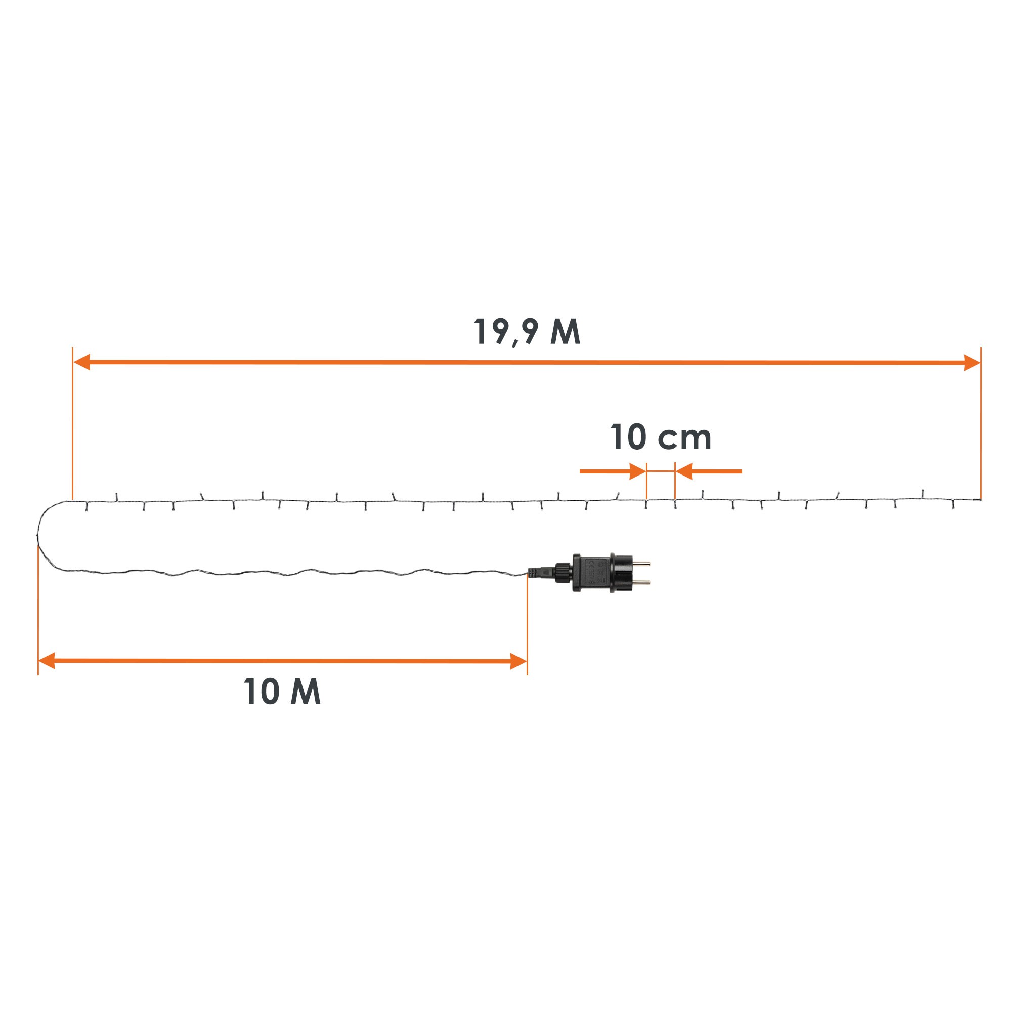 LED Weihnachts Lichterkette warm weiß - 20 m / 200 LED - Garten Deko Beleuchtung