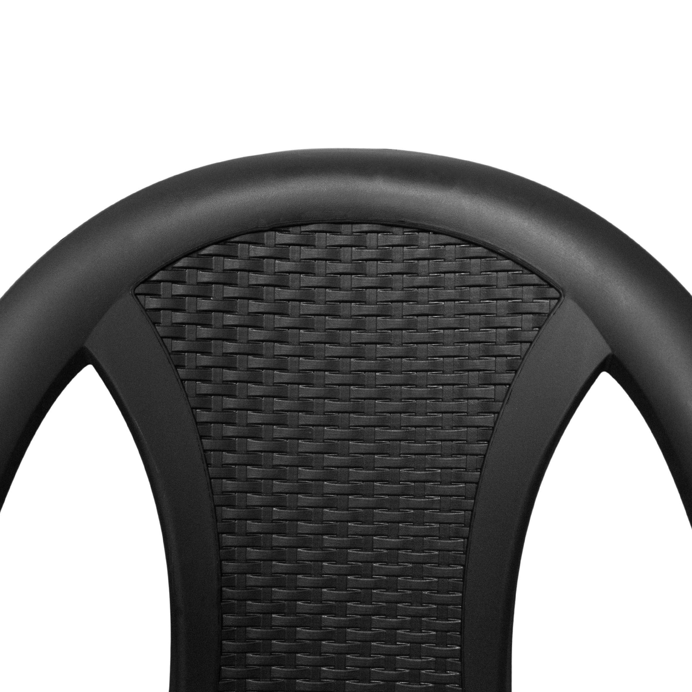 Gartenstuhl anthrazit in Rattan Optik ca. 82 cm x 55 cm x 52 cm - 1er oder 4er Set