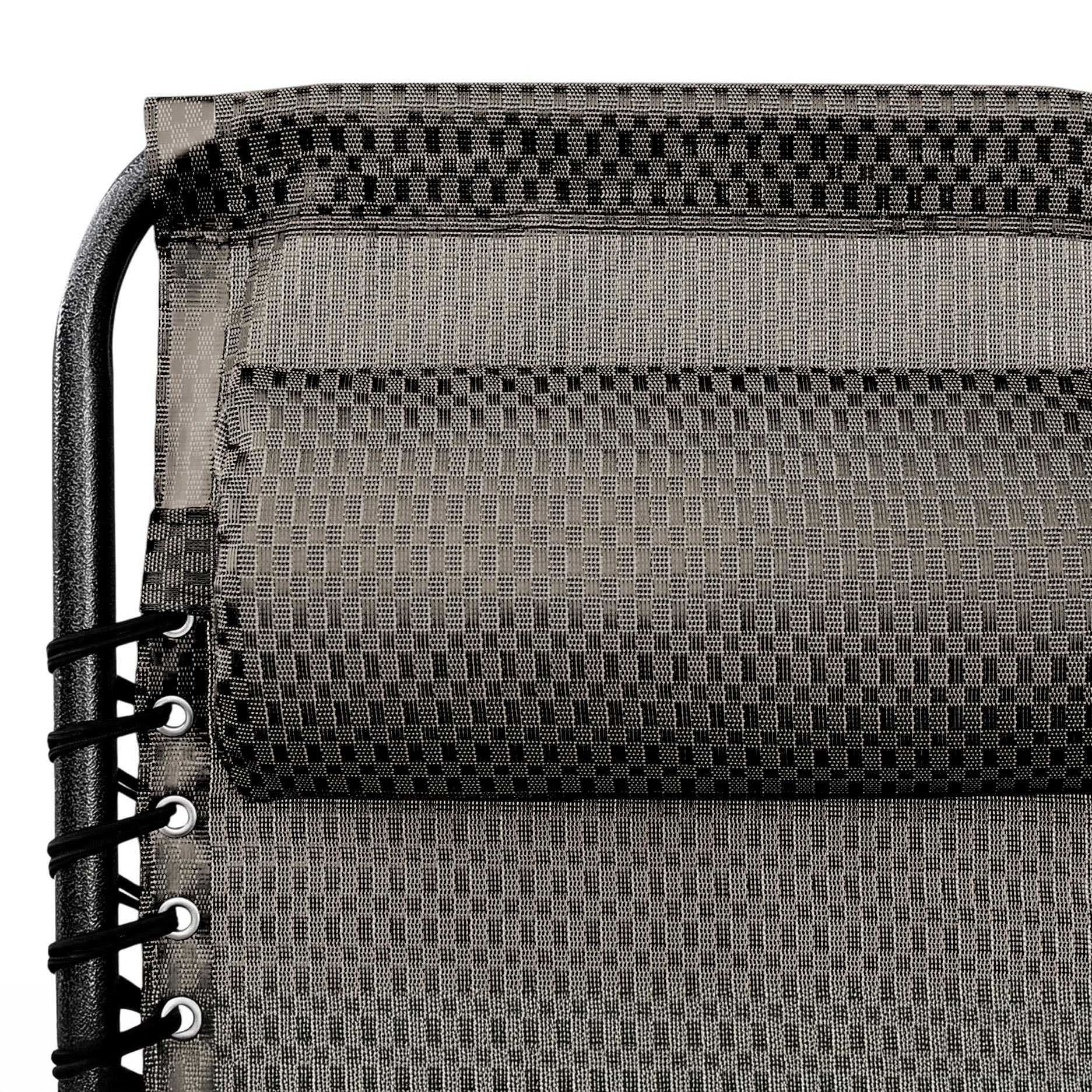 Liegestuhl mit Kopfkissen 2er Set 178 cm klappbar - taupe - Garten Relax Liege mit stufenlos verstellbarer Rückenlehne und Fußteil