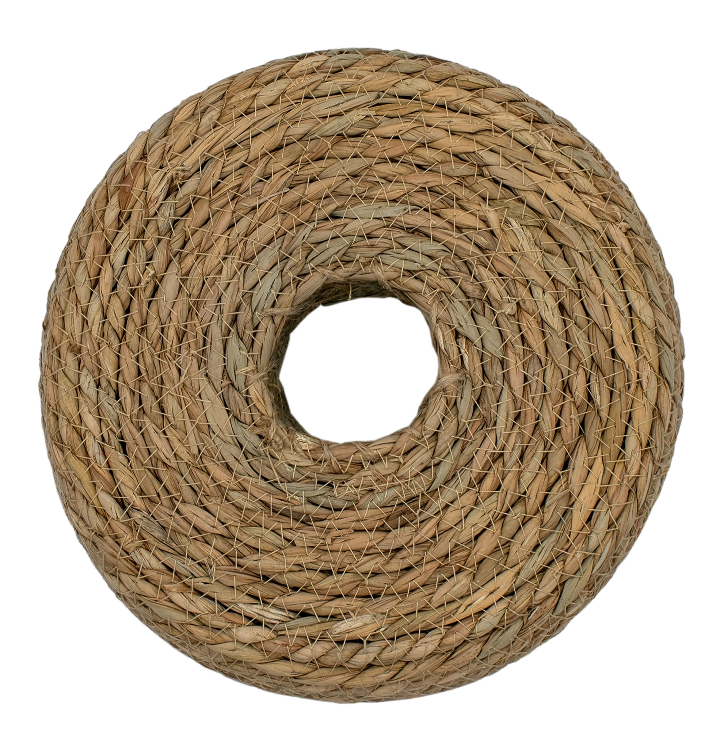 Seegras Pflanzring natur 2er Set mit Folie - 34 / 27 cm - Naturfaser Blumenschale zum direkten Bepflanzen